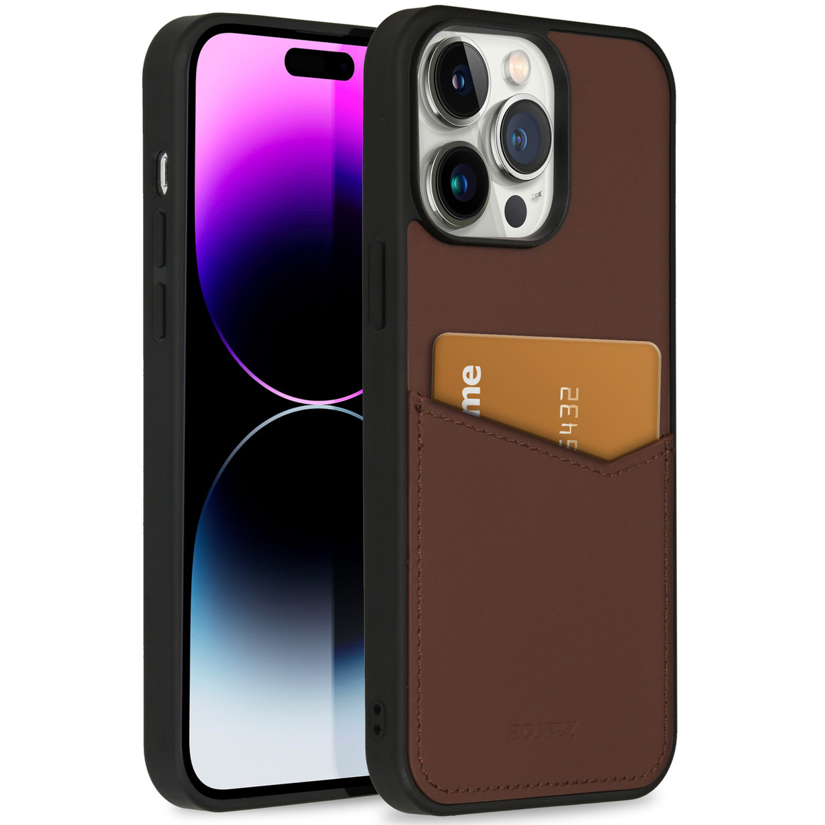 Accezz Premium Leather Card Slot Back Cover für das Apple iPhone 14 Pro Max - Braun