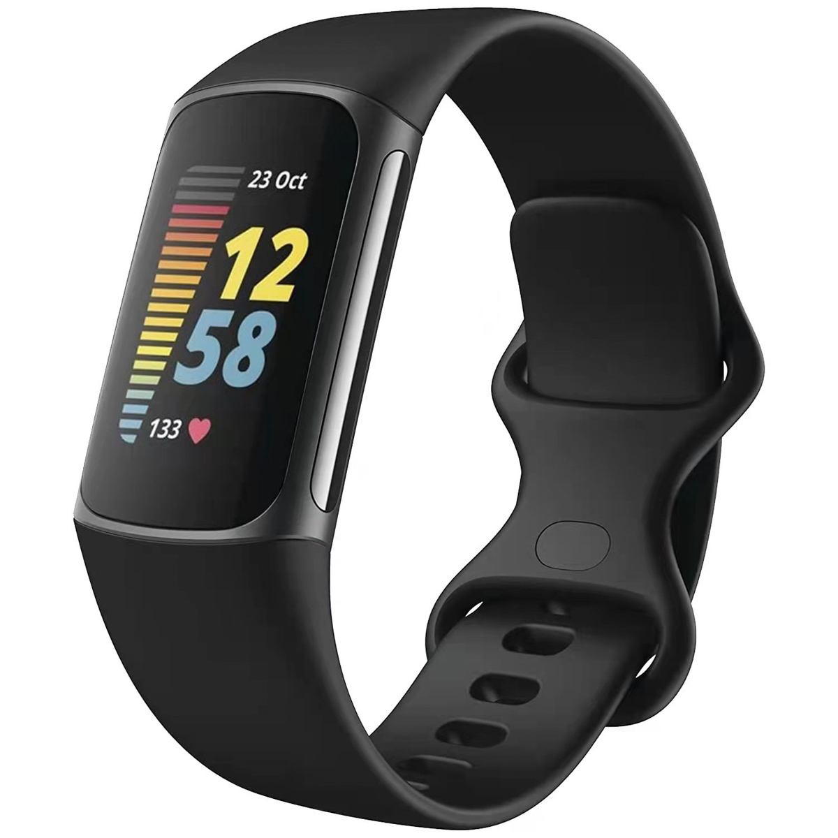 imoshion Silikon Sportarmband für Fitbit Charge 5 / 6 - Größe S - Schwarz