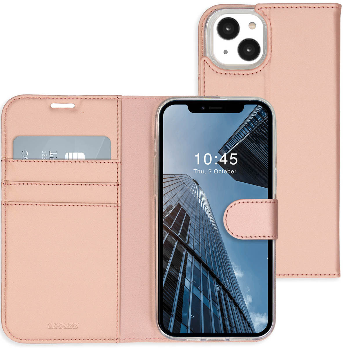 Accezz Wallet TPU Klapphülle für das Apple iPhone 14 Plus - Rosé gold