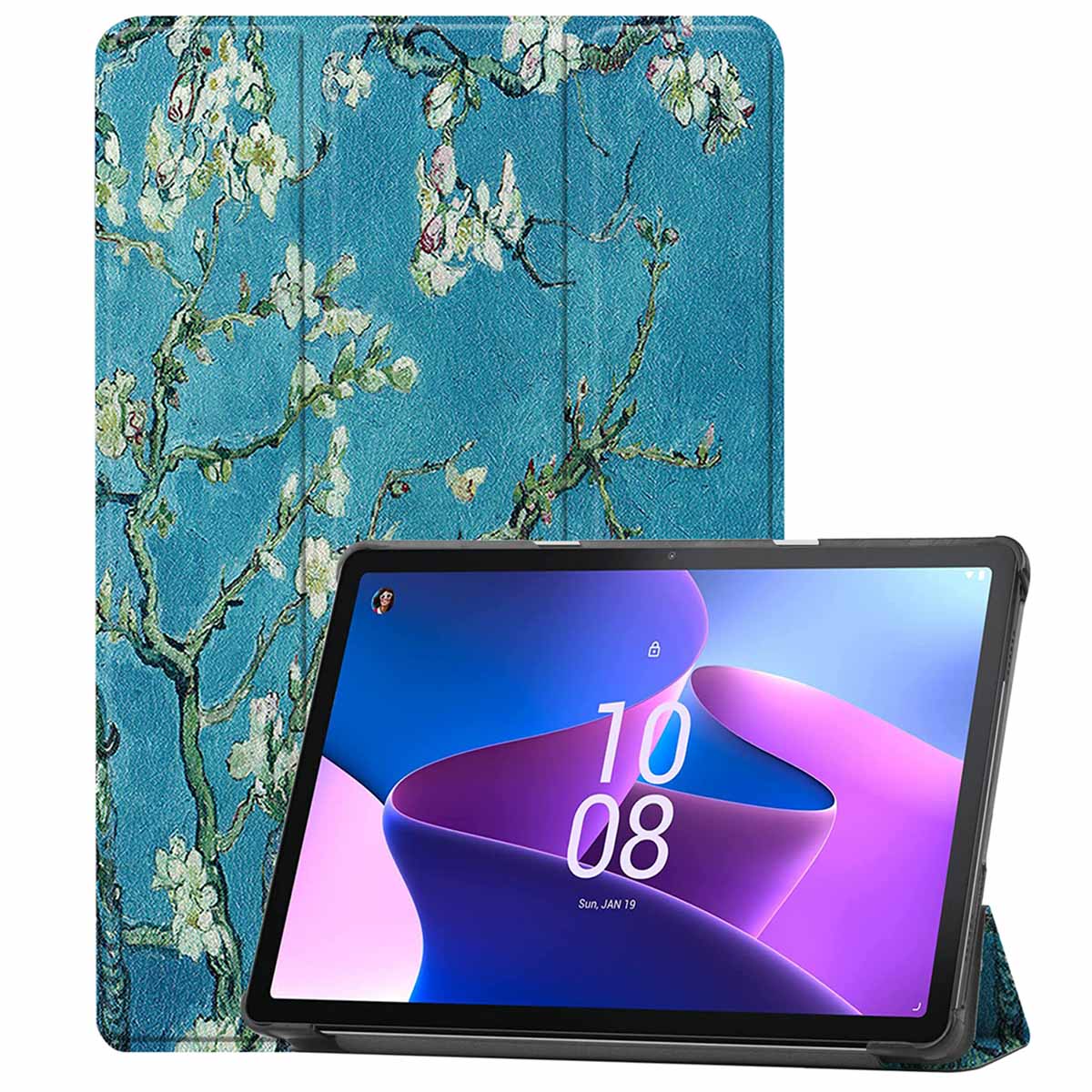 imoshion Design Trifold Klaphülle für das Lenovo Tab M10 Plus (3rd gen) - Green Plant