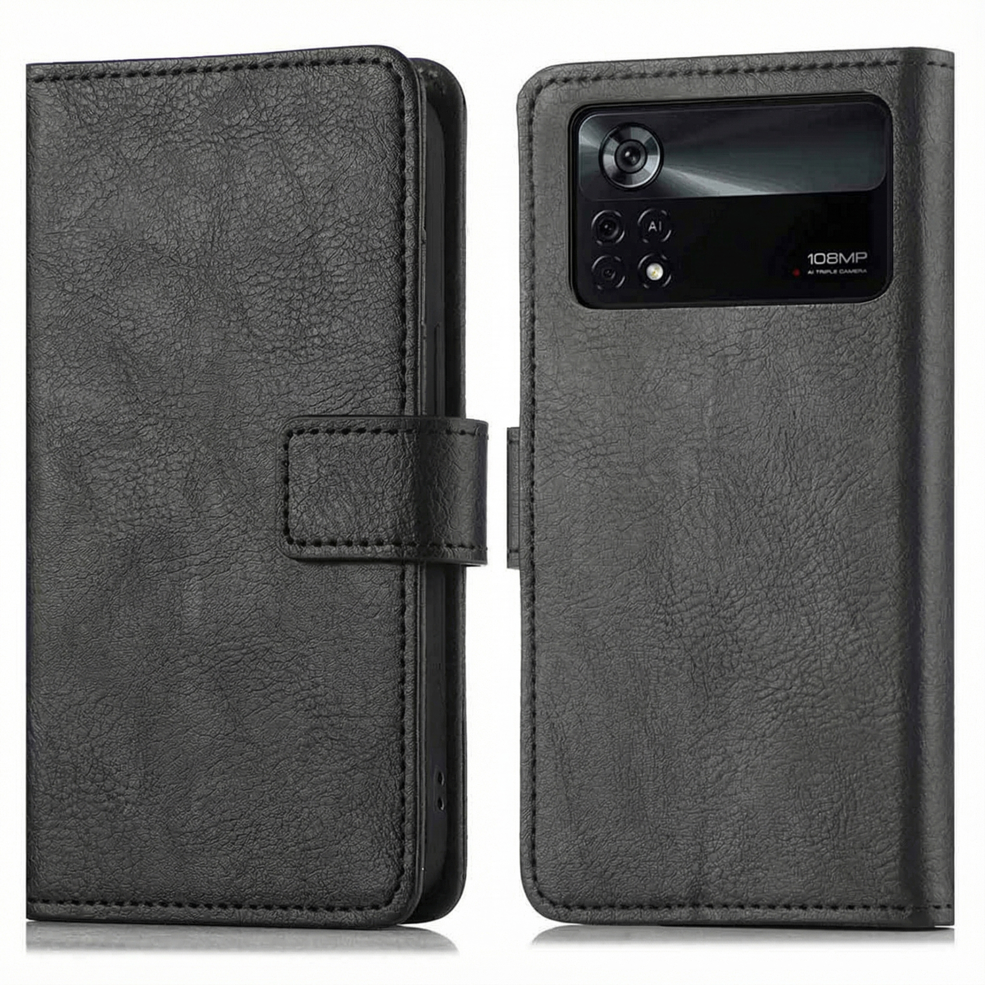 imoshion Luxuriöse Klapphülle für das Xiaomi Poco X4 Pro 5G - Schwarz