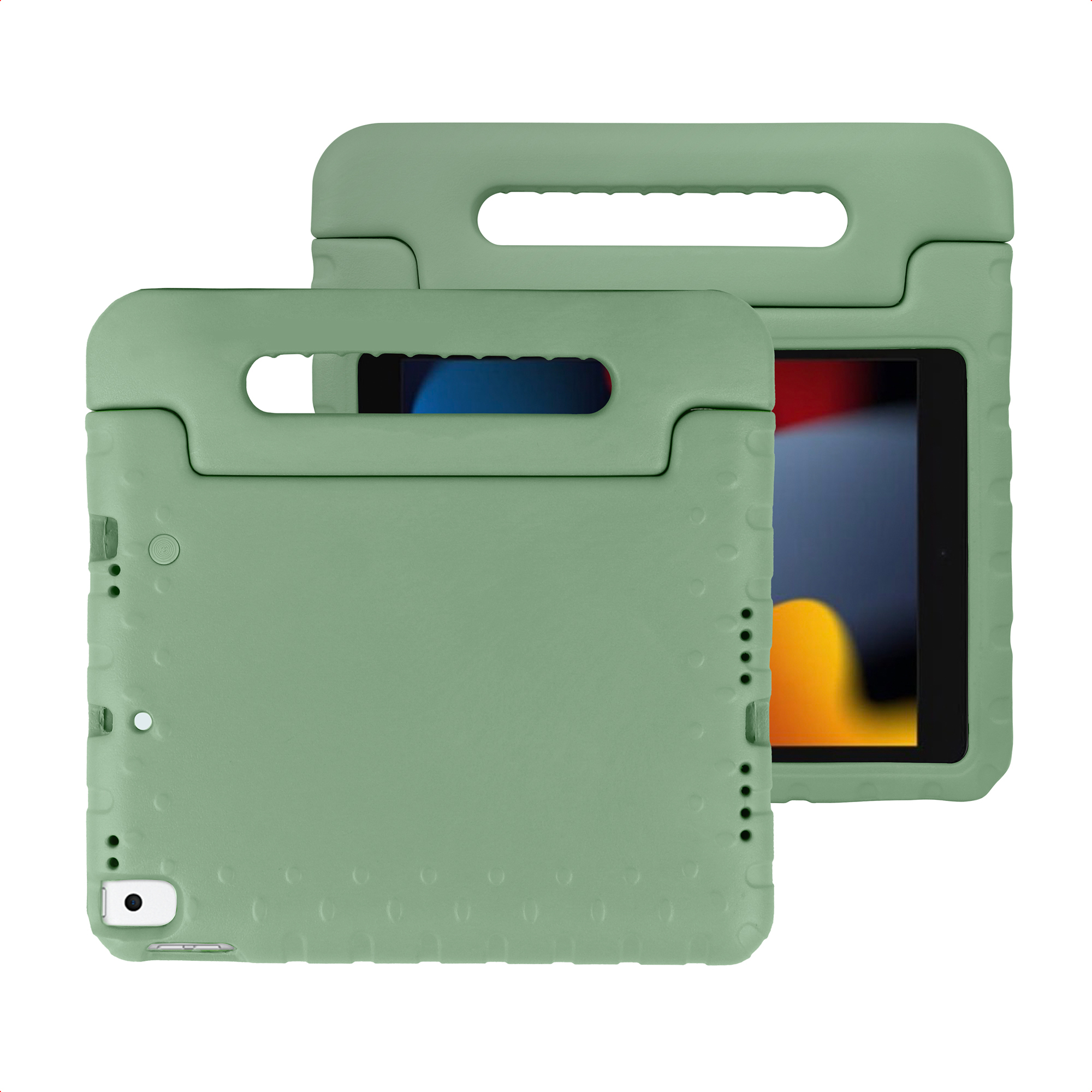 imoshion Schutzhülle mit Handgriff kindersicher für das Apple iPad 9 (2021) 10.2 Zoll / iPad 8 (2020) 10.2 Zoll / iPad 7 (2019) 10.2 Zoll - Olive Green