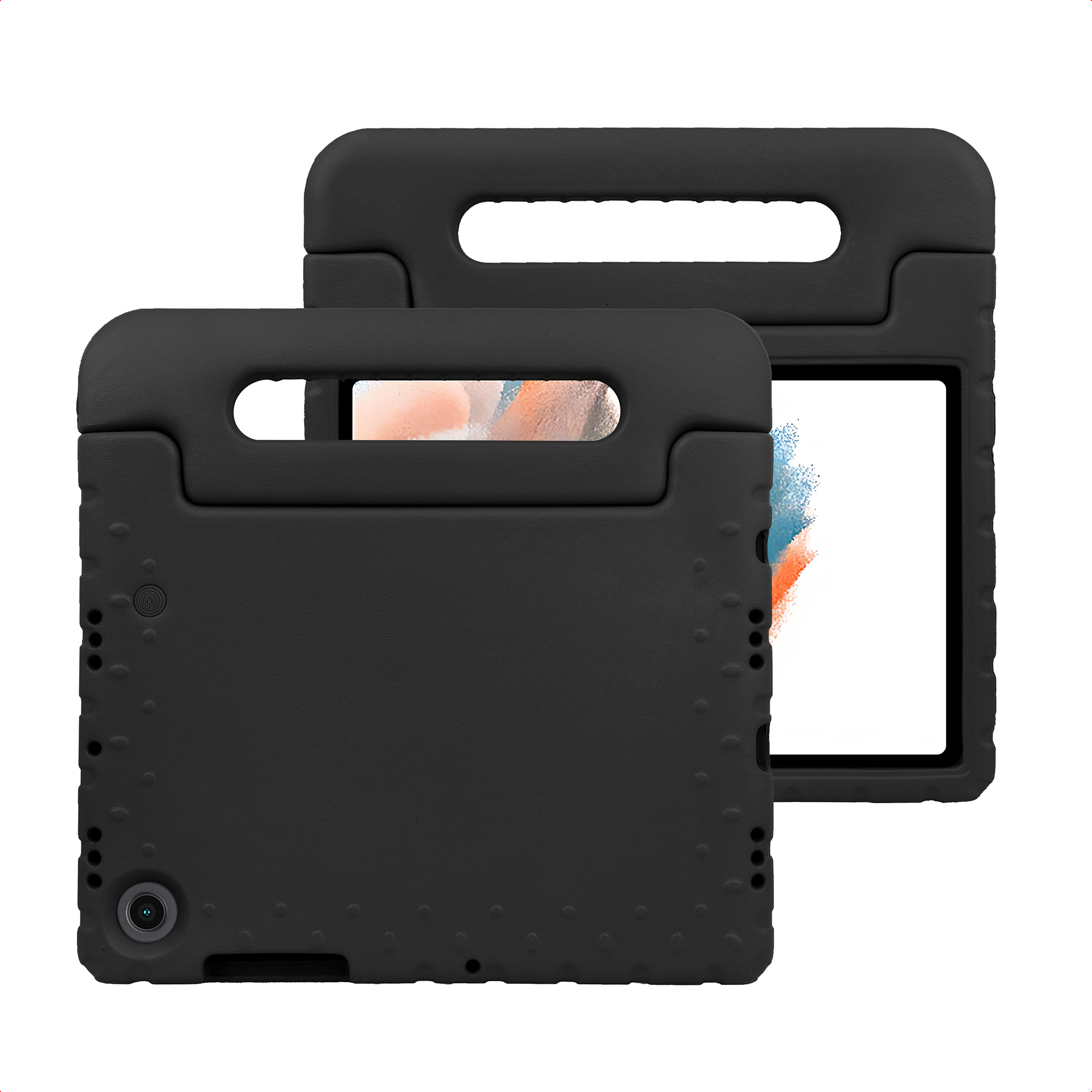 imoshion Schutzhülle mit Handgriff kindersicher für das Samsung Galaxy Tab A8 - Schwarz