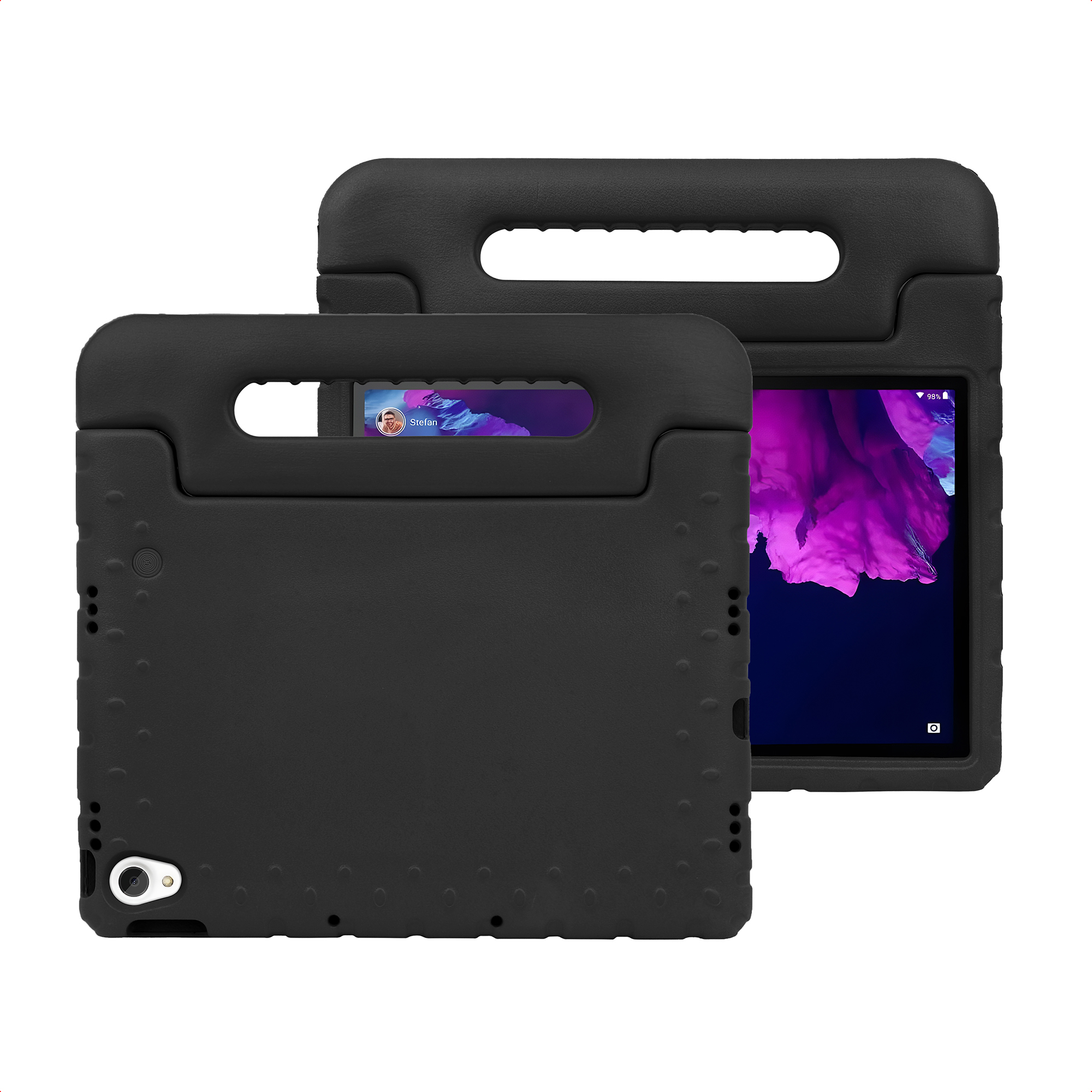 imoshion Schutzhülle mit Handgriff kindersicher für das Lenovo Tab P11 / P11 Plus - Schwarz