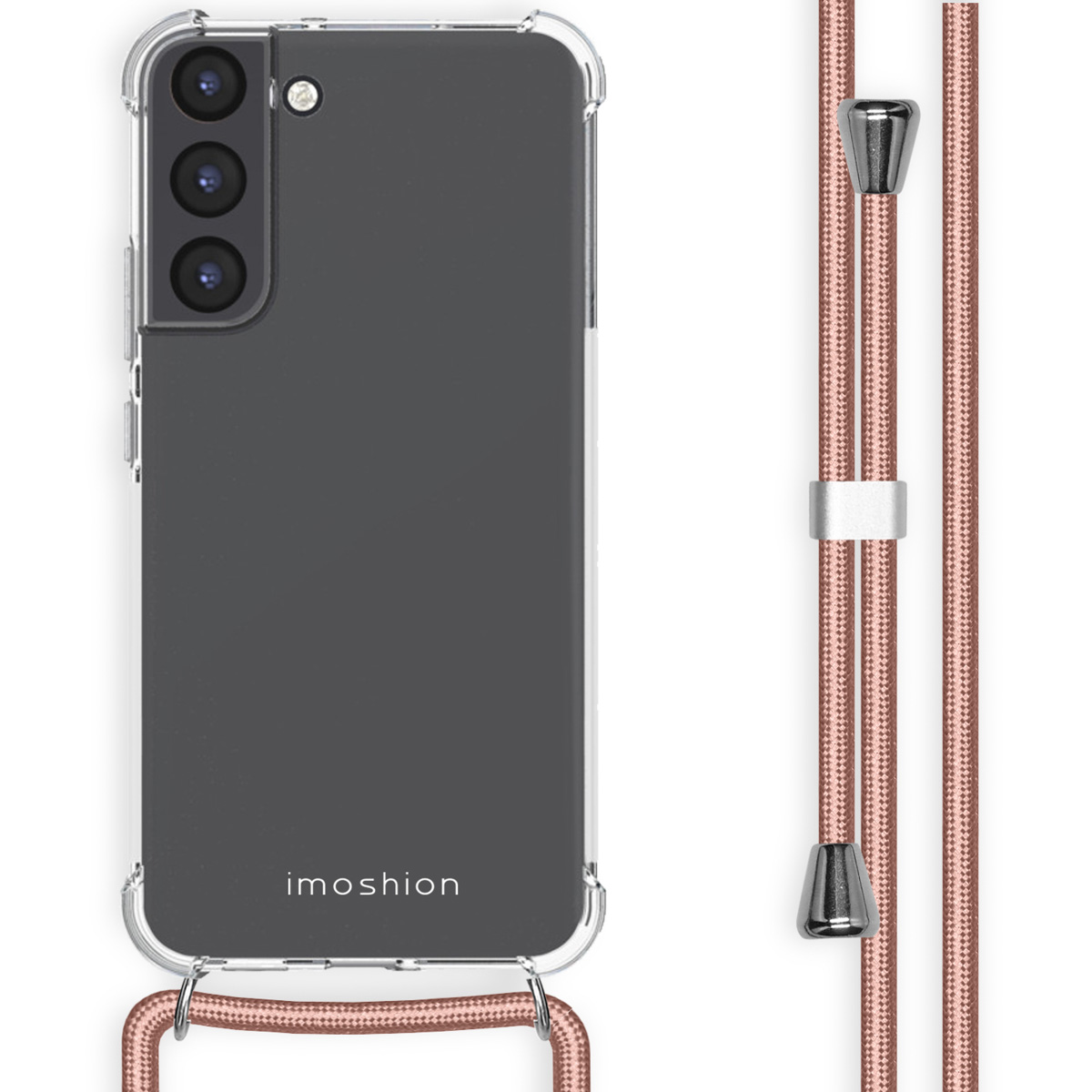 imoshion Transparentes Backcover mit Band für das Samsung Galaxy S22 Plus - Rosé gold