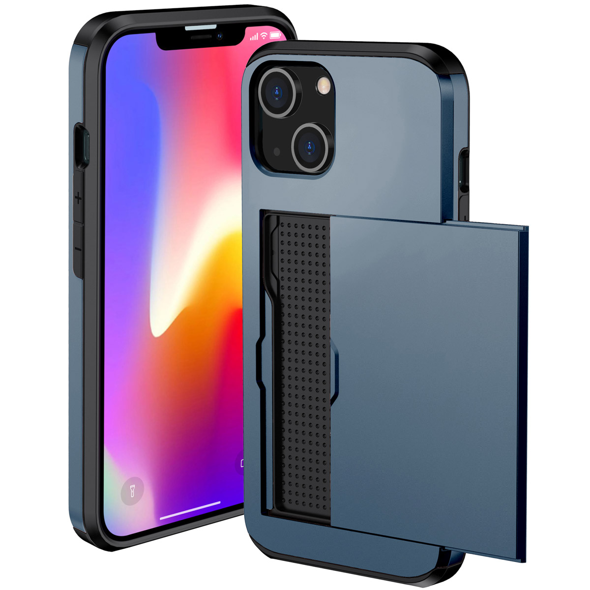 imoshion Backcover mit Kartenfach für das Apple iPhone 13 - Dunkelblau