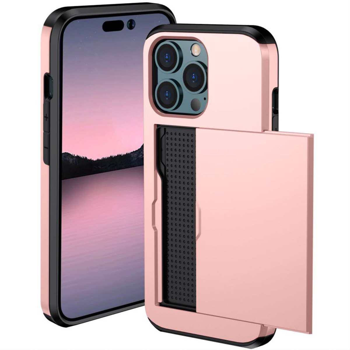 imoshion Backcover mit Kartenfach für das Apple iPhone 14 Pro - Rosé gold