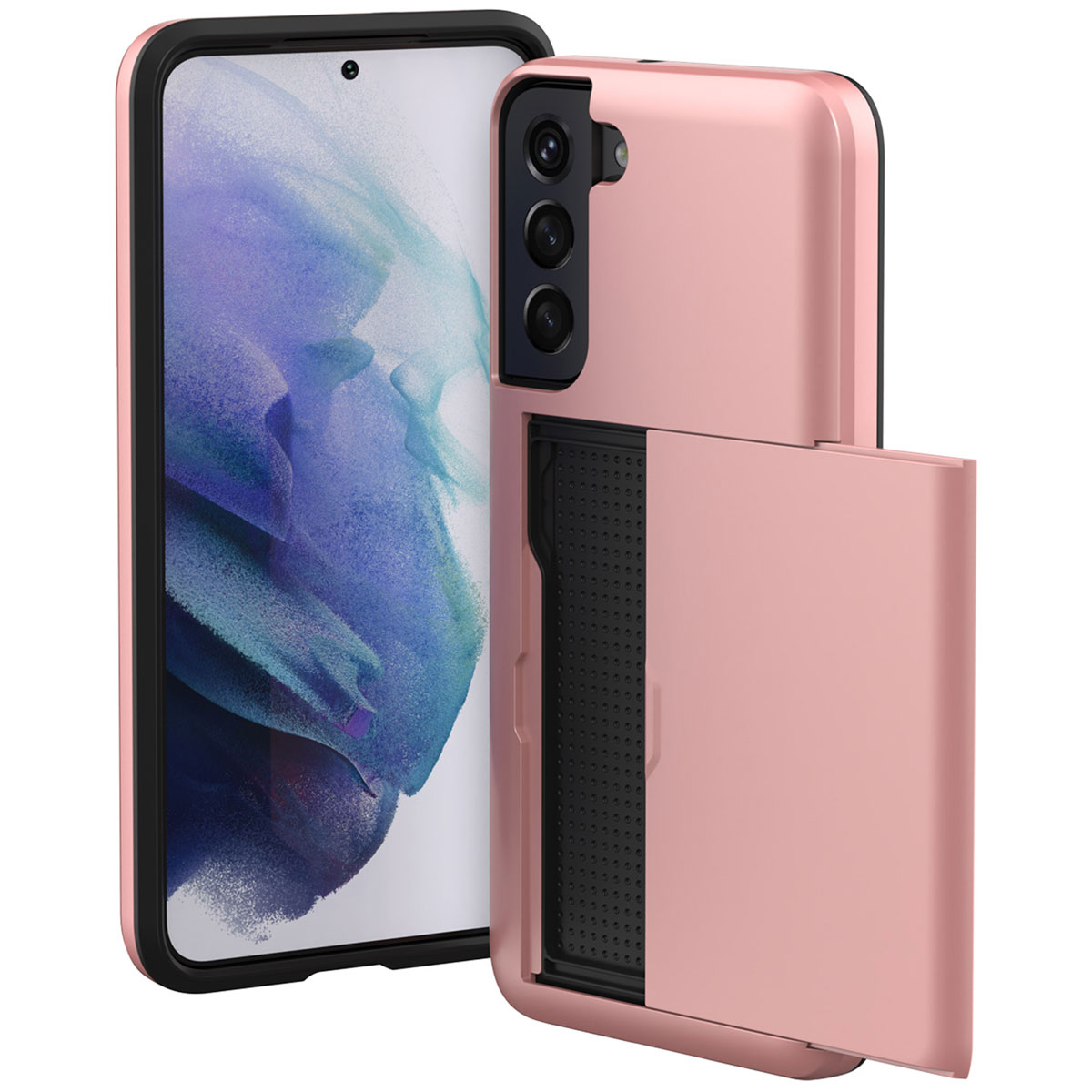 imoshion Backcover mit Kartenfach für das Samsung Galaxy S21 - Rosé gold