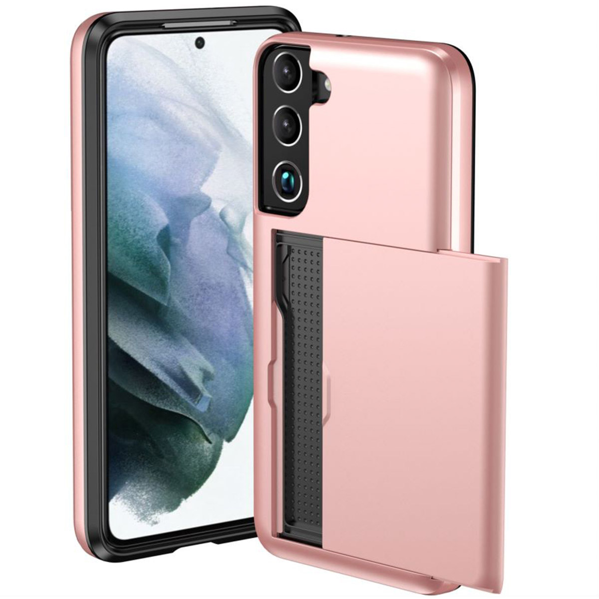 imoshion Backcover mit Kartenfach für das Samsung Galaxy S22 - Rosé gold