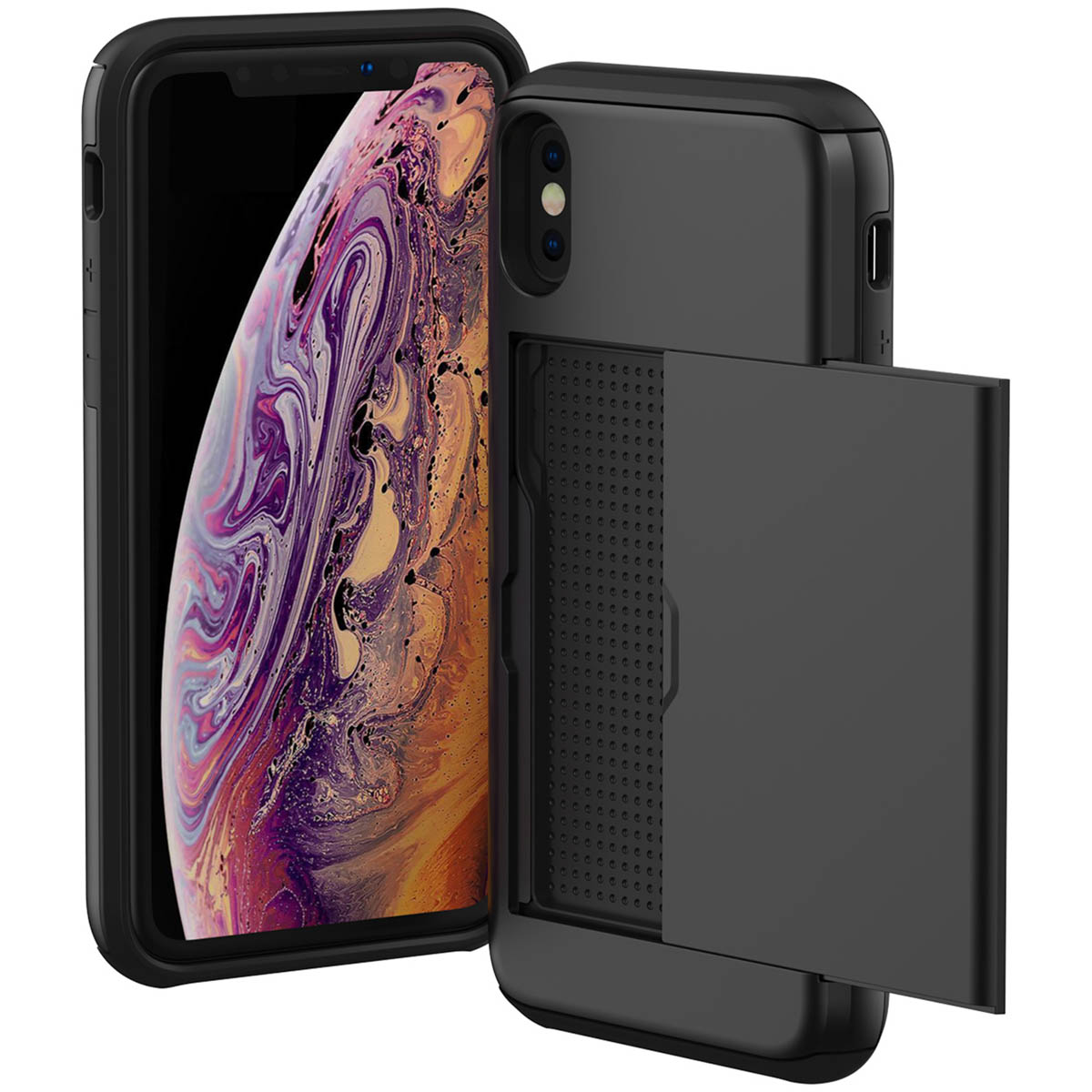 imoshion Backcover mit Kartenfach für das Apple iPhone X / Xs - Schwarz