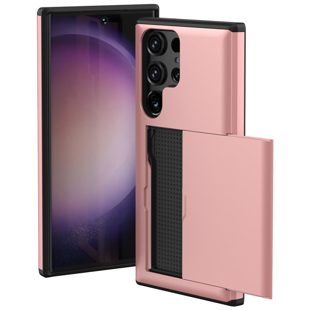 imoshion Backcover mit Kartenfach für das Samsung Galaxy S23 Ultra - Rosé gold