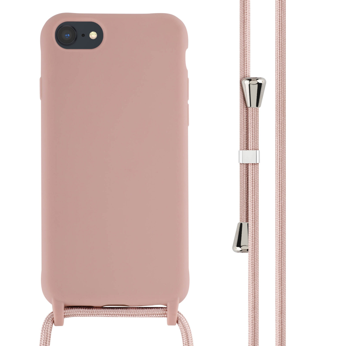 imoshion SilikonHülle mit Band für das Apple iPhone SE (2022 / 2020) / 8 / 7 - Sand Pink