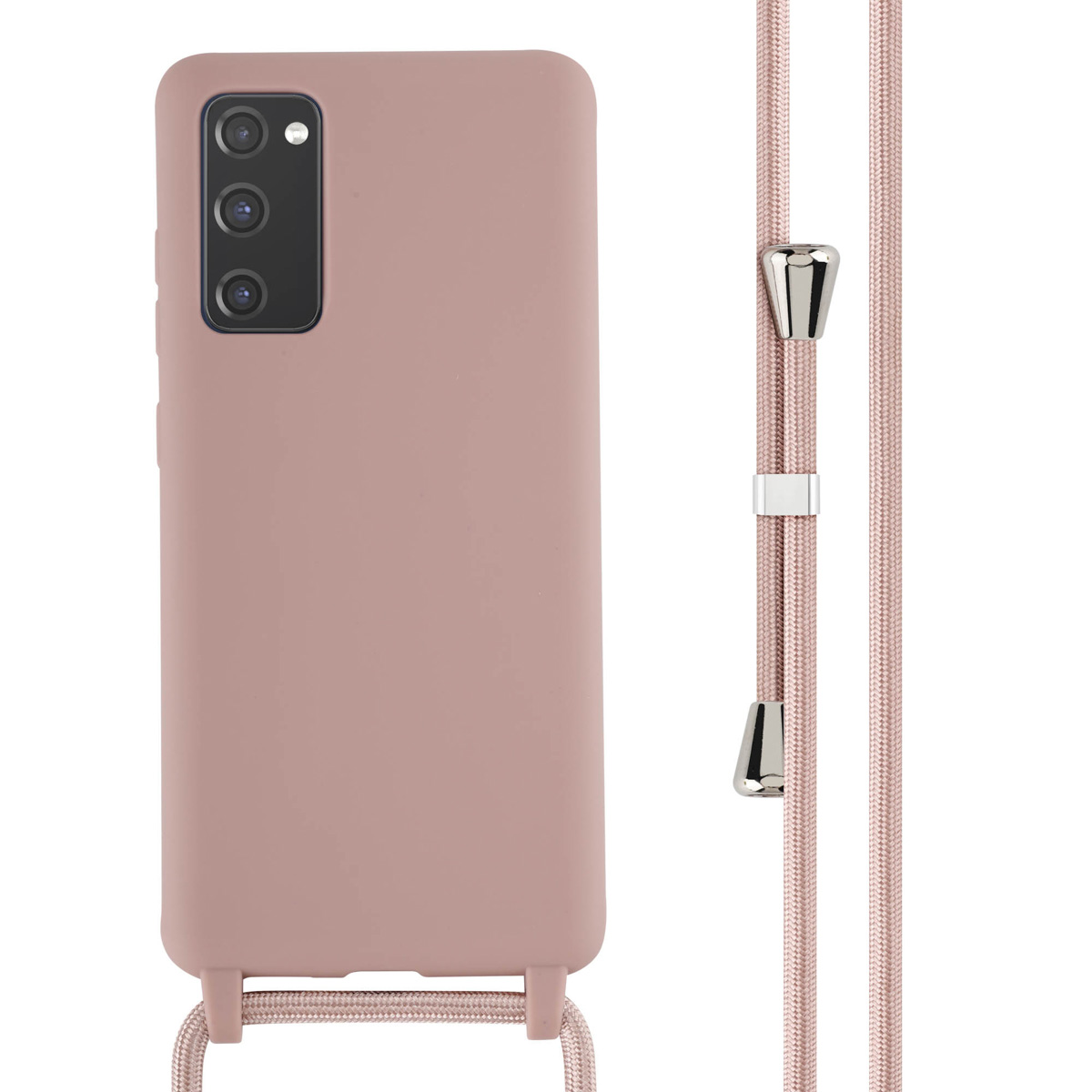 imoshion SilikonHülle mit Band für das Samsung Galaxy S20 FE - Sand Pink