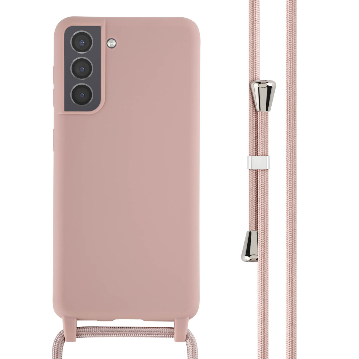 imoshion SilikonHülle mit Band für das Samsung Galaxy S21 - Sand Pink