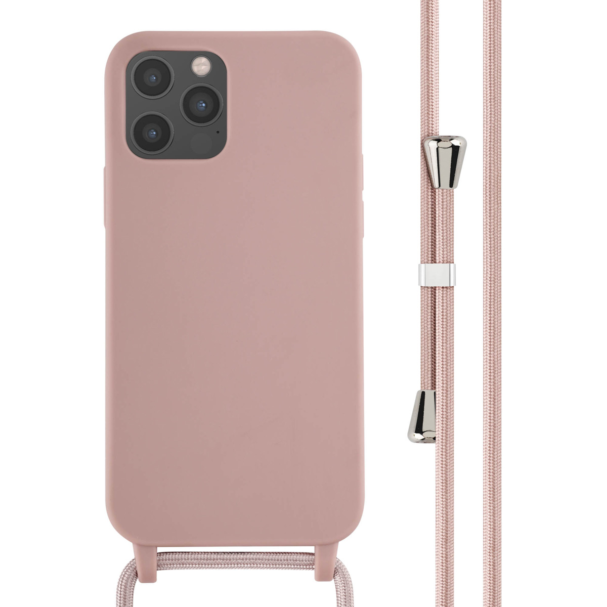 imoshion SilikonHülle mit Band für das Apple iPhone 12 (Pro) - Sand Pink