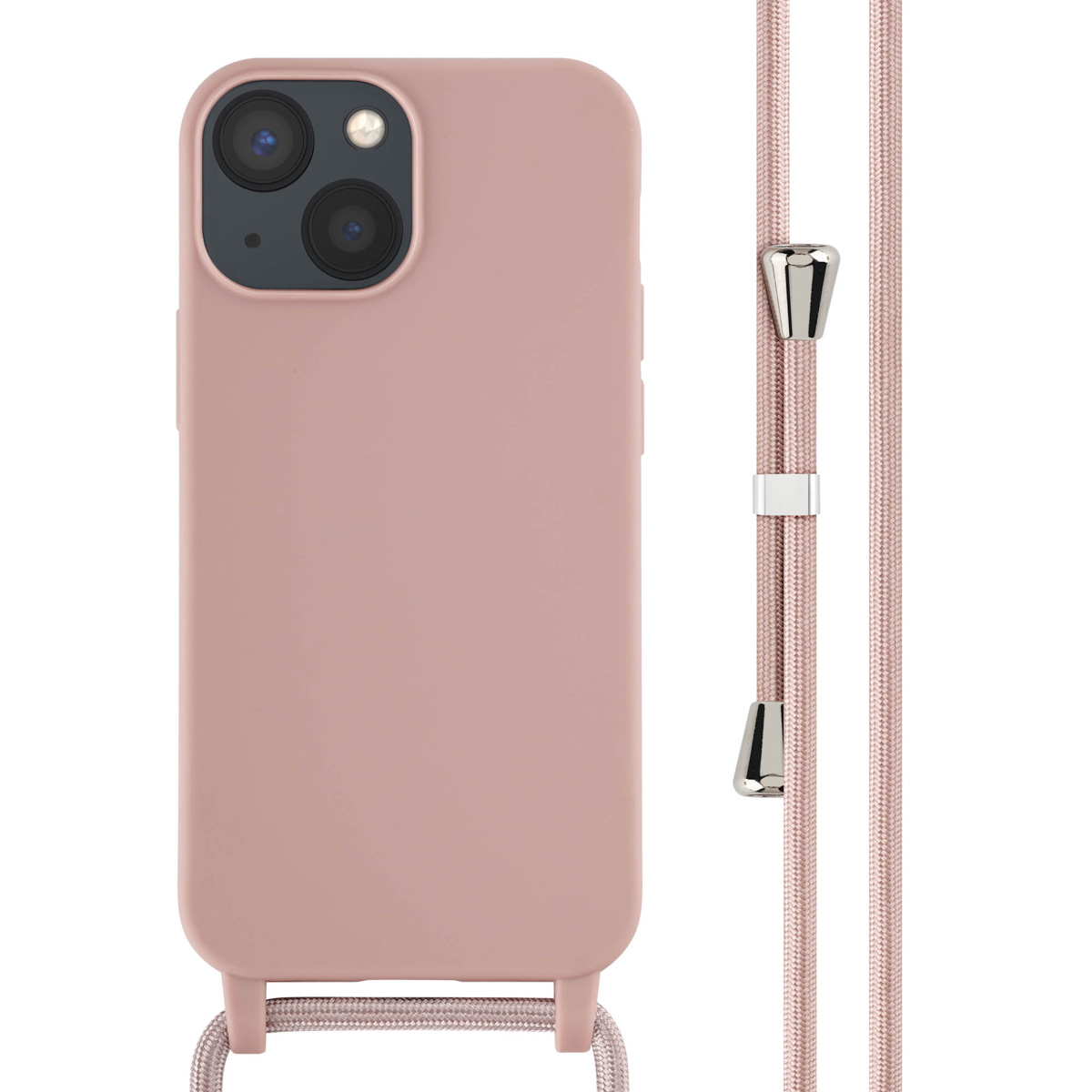imoshion SilikonHülle mit Band für das Apple iPhone 13 Mini - Sand Pink