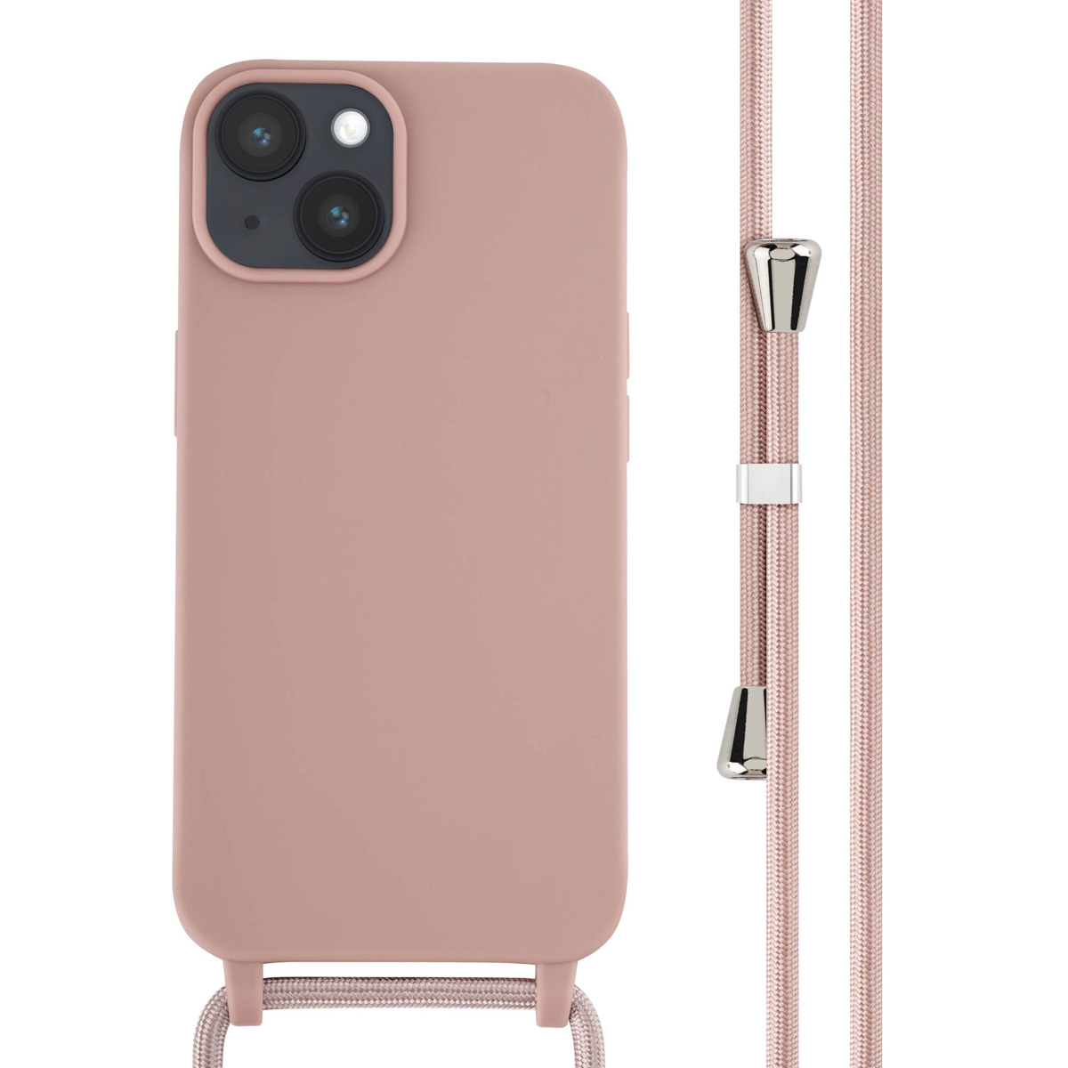 imoshion SilikonHülle mit Band für das Apple iPhone 14 - Sand Pink