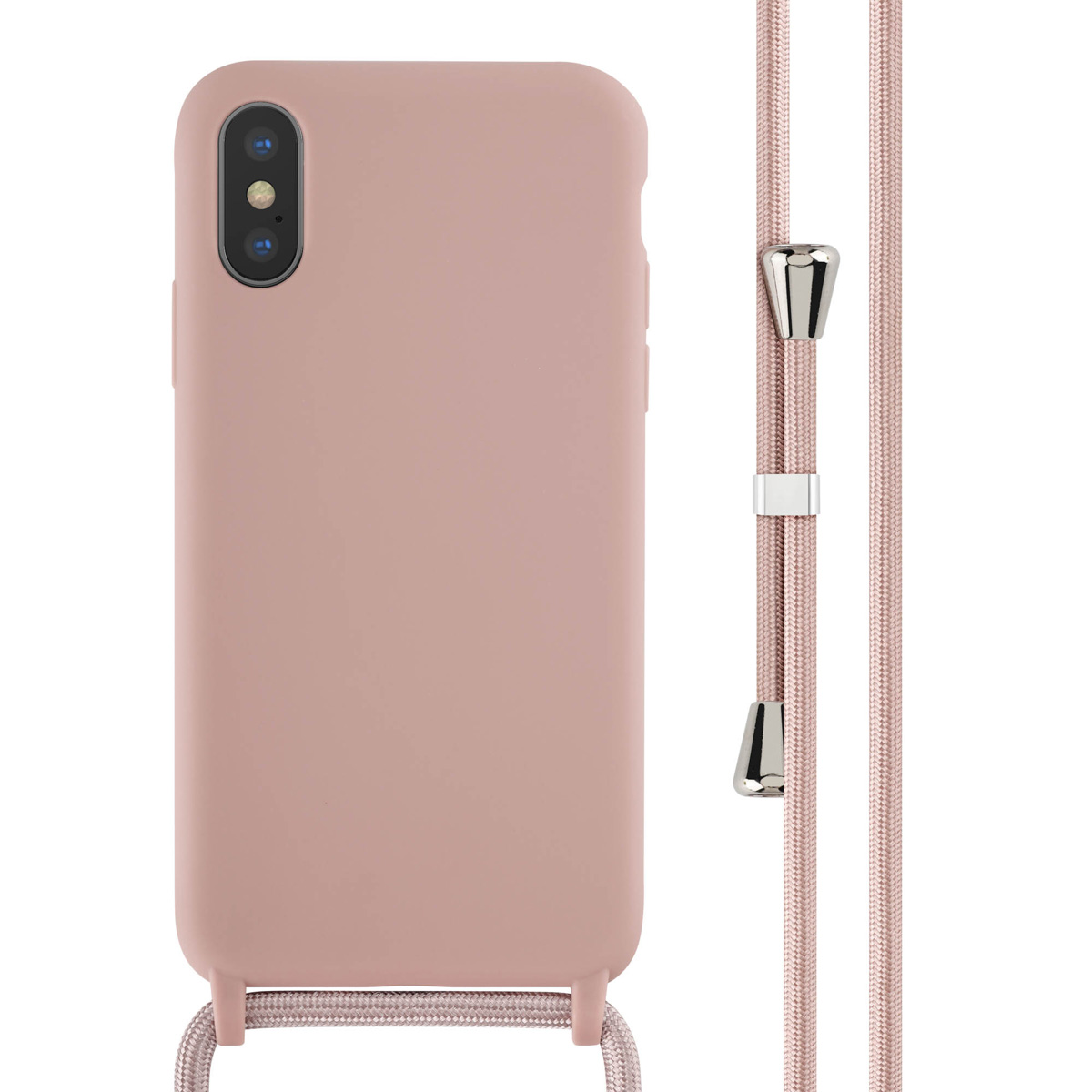 imoshion SilikonHülle mit Band für das Apple iPhone X / Xs - Sand Pink