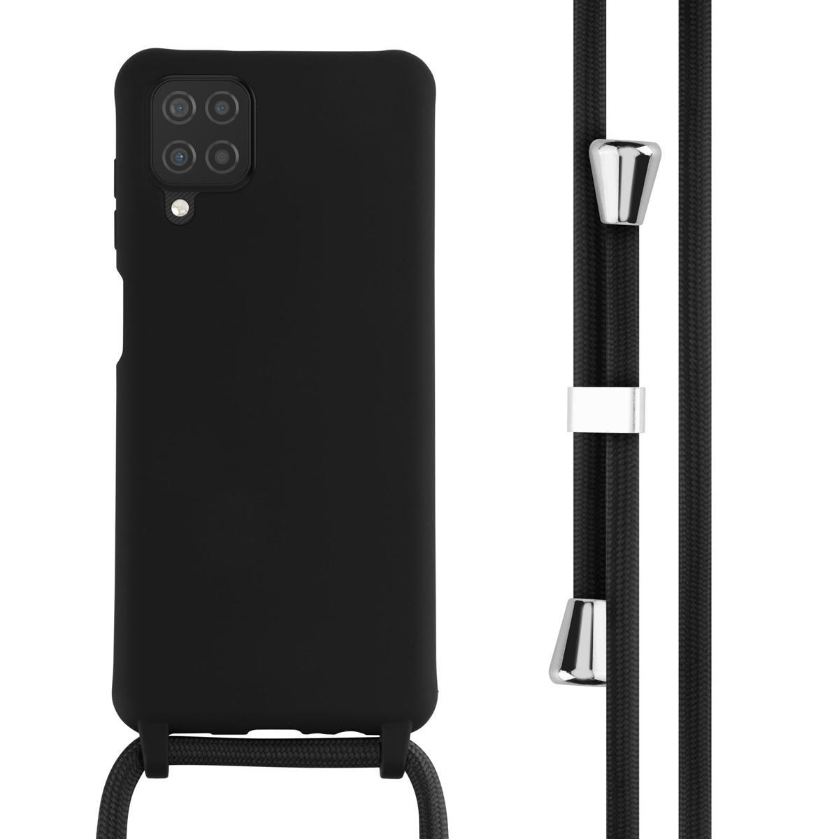 imoshion SilikonHülle mit Band für das Samsung Galaxy A12 - Schwarz