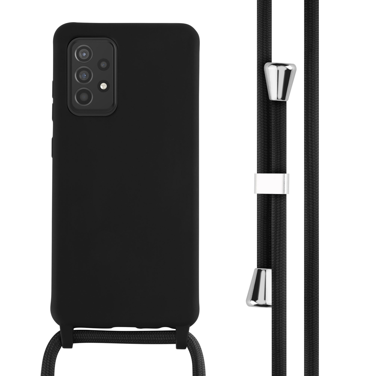 imoshion SilikonHülle mit Band für das Samsung Galaxy A52(s) (5G/4G) - Schwarz