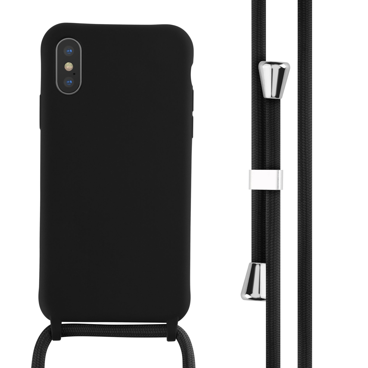 imoshion SilikonHülle mit Band für das Apple iPhone X / Xs - Schwarz