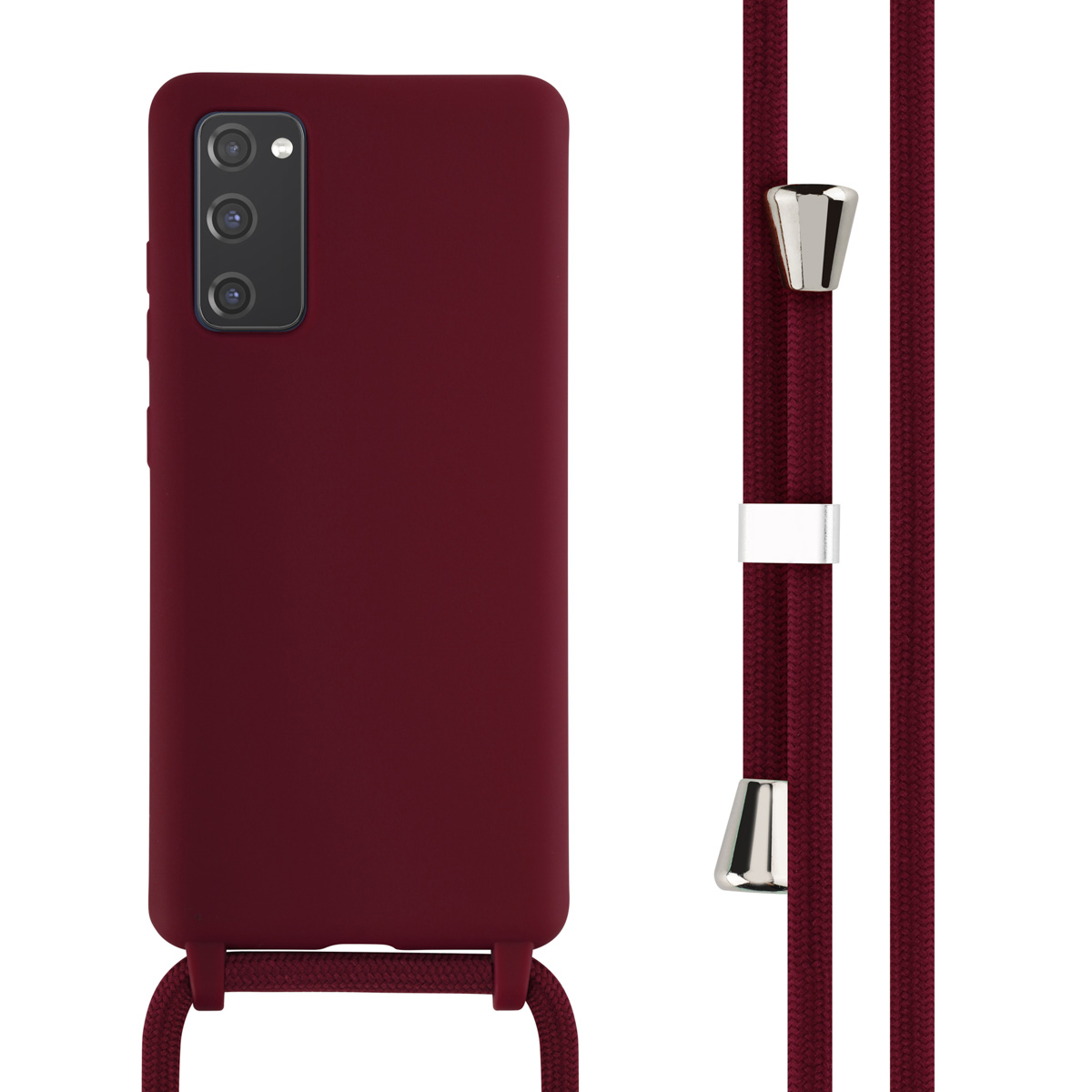 imoshion SilikonHülle mit Band für das Samsung Galaxy S20 FE - Dunkelrot