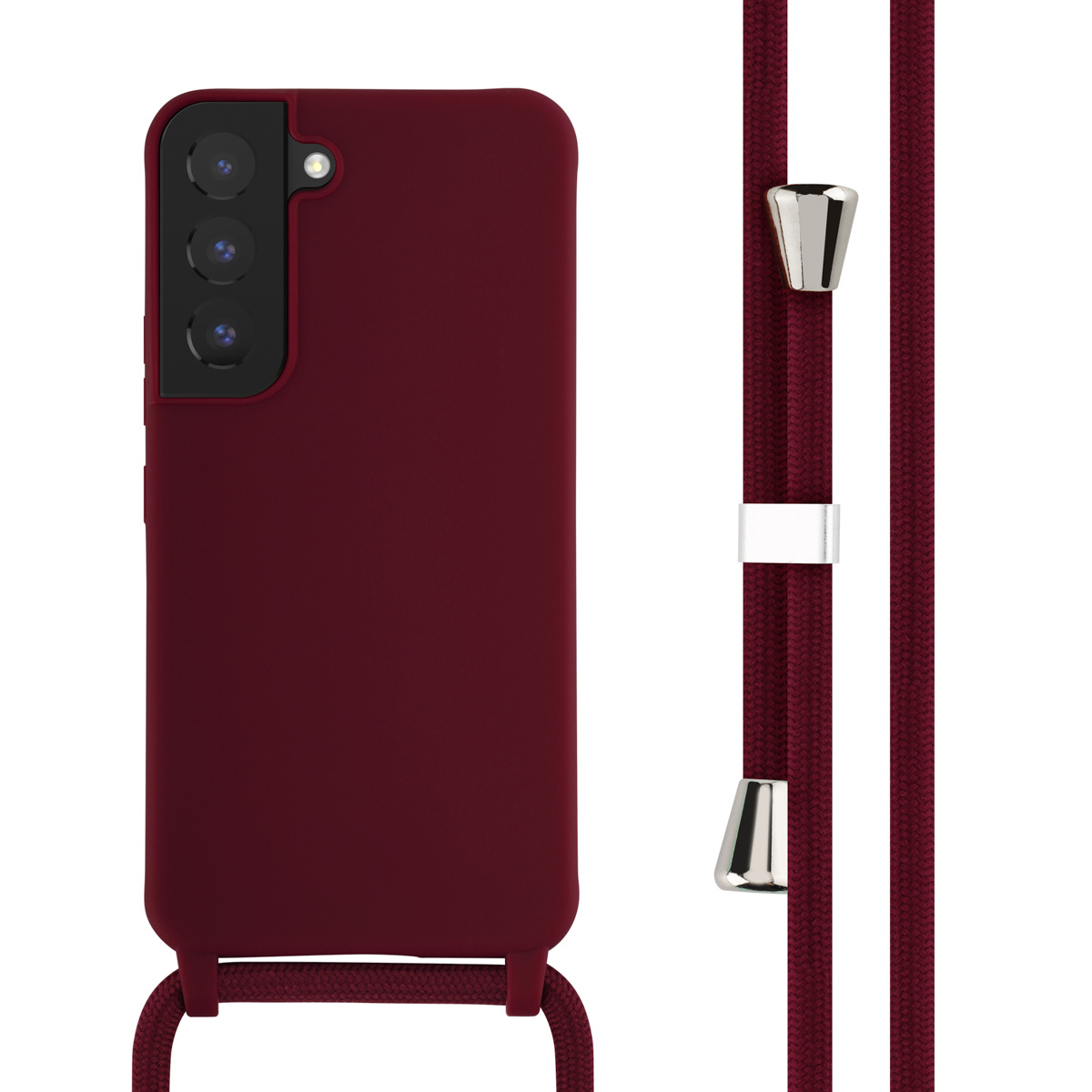 imoshion SilikonHülle mit Band für das Samsung Galaxy S22 - Dunkelrot