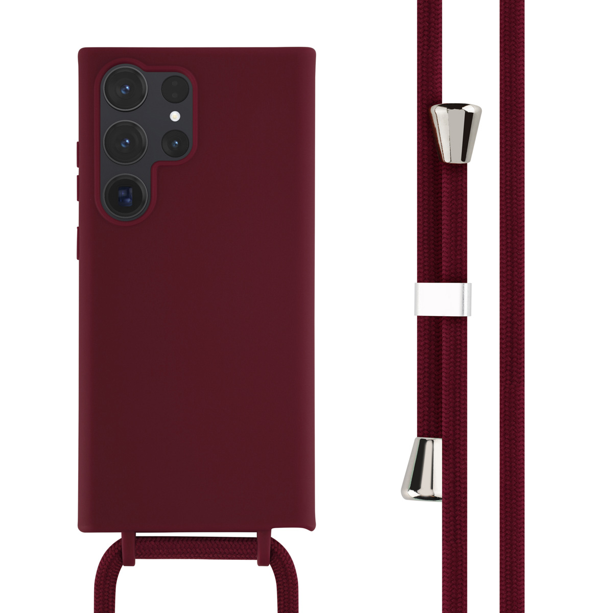 imoshion SilikonHülle mit Band für das Samsung Galaxy S23 Ultra - Dunkelrot