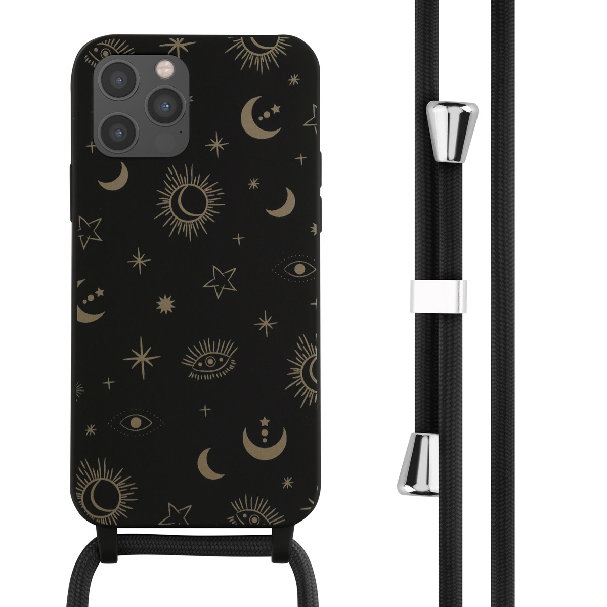 imoshion SilikonHülle design mit Band für das Apple iPhone 12 (Pro) - Sky Black