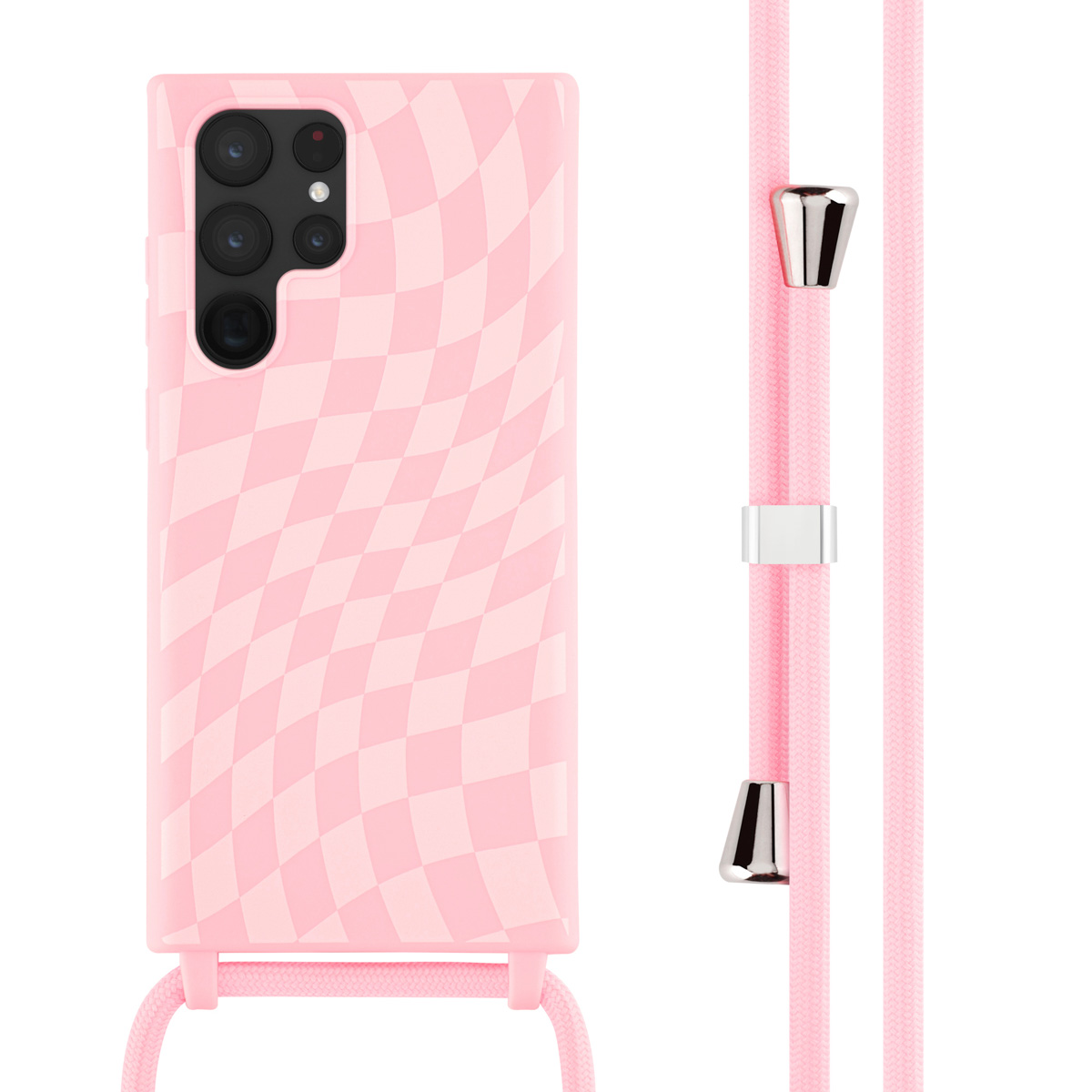 imoshion SilikonHülle design mit Band für das Samsung Galaxy S22 Ultra - Retro Pink