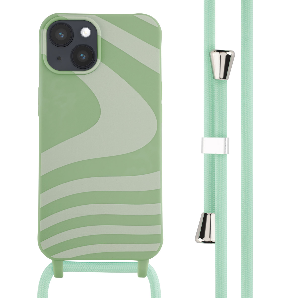 imoshion SilikonHülle design mit Band für das Apple iPhone 14 - Retro Green