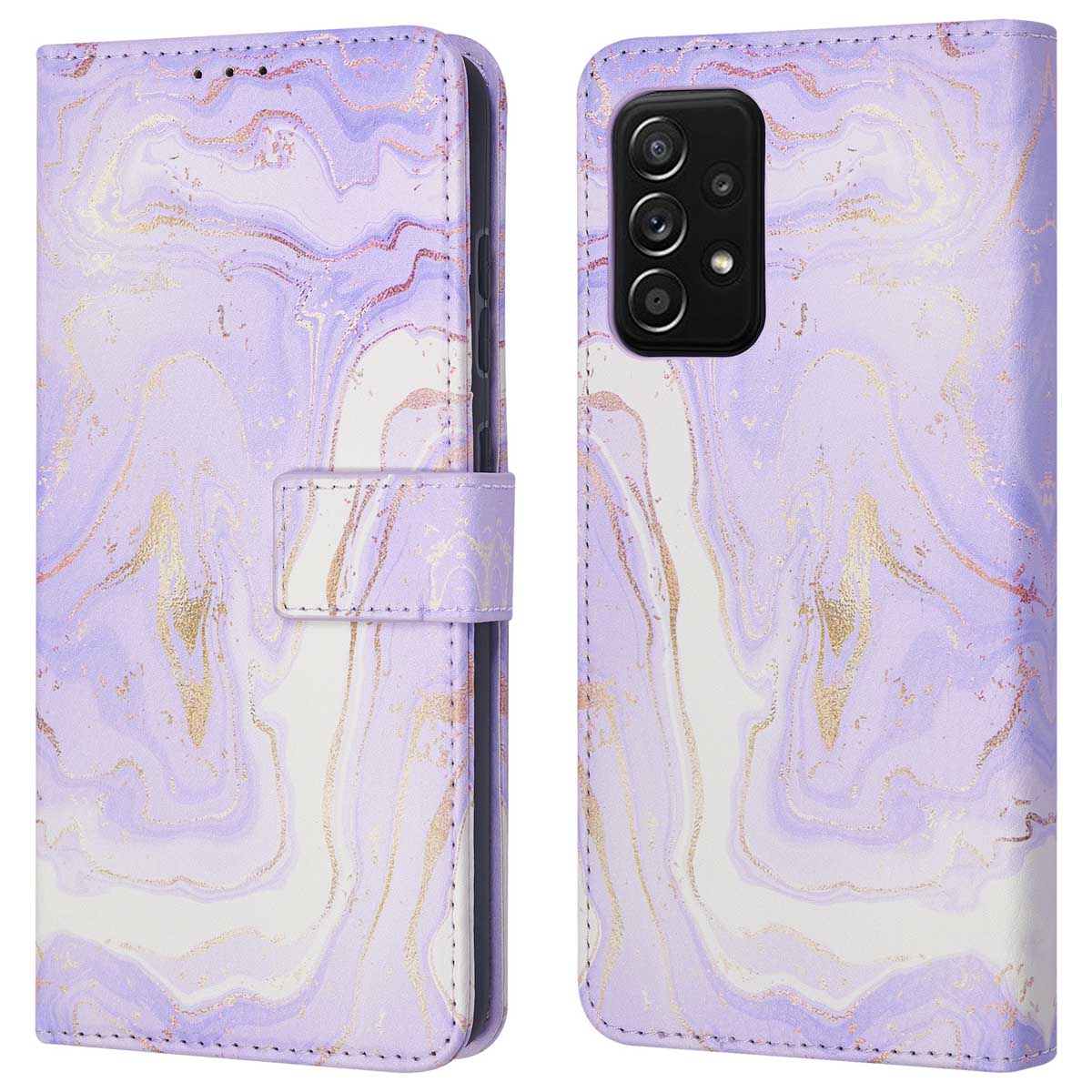 imoshion Design Klapphülle für das Samsung Galaxy A52(s) (5G/4G) - Purple Marble