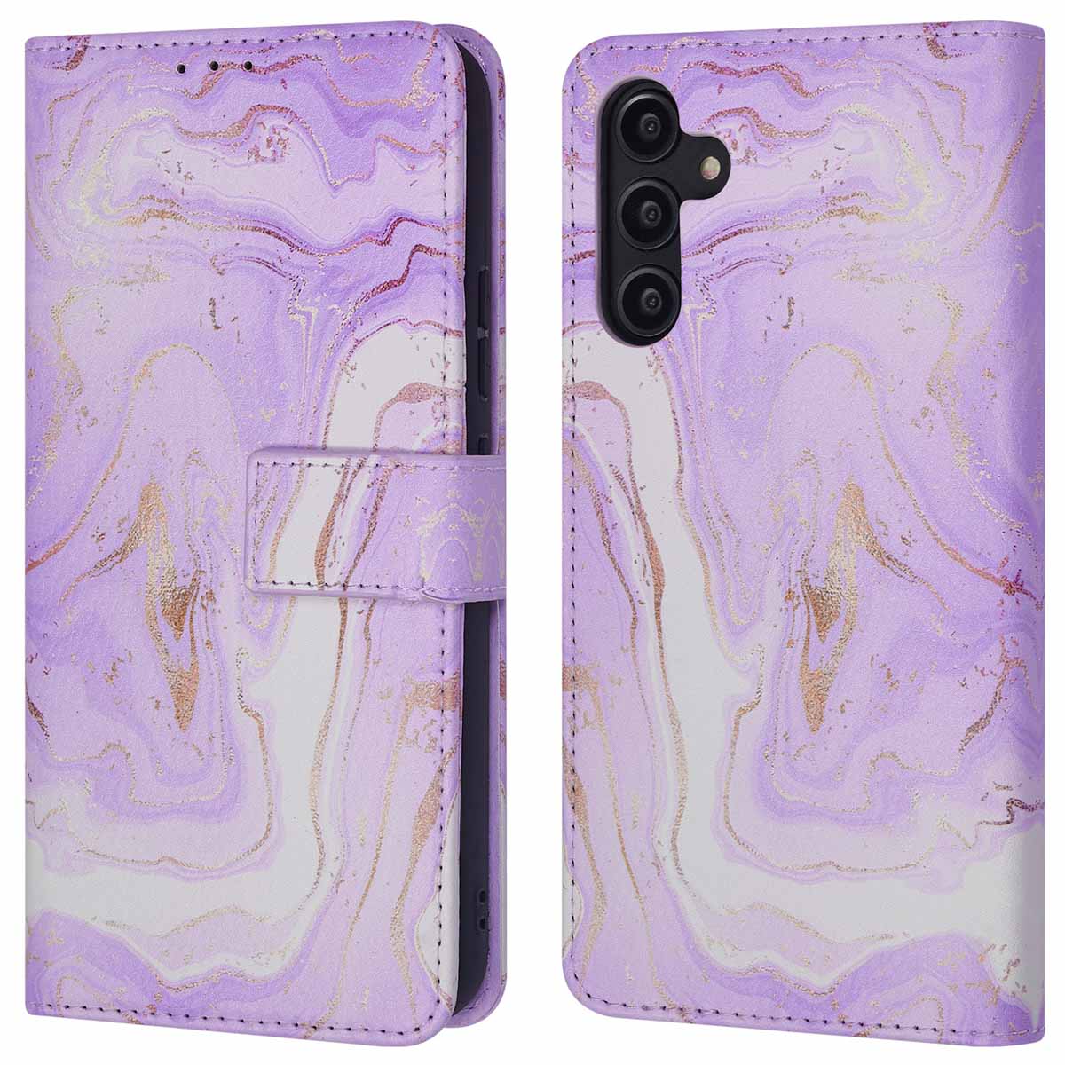 imoshion Design Klapphülle für das Samsung Galaxy A14 (5G/4G) - Purple Marble