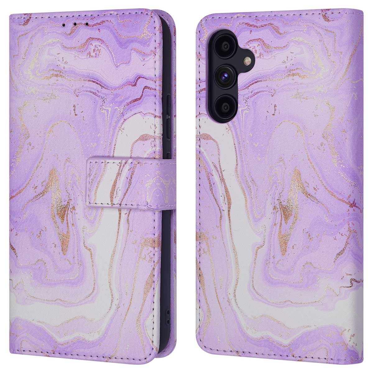 imoshion Design Klapphülle für das Samsung Galaxy A34 (5G) - Purple Marble