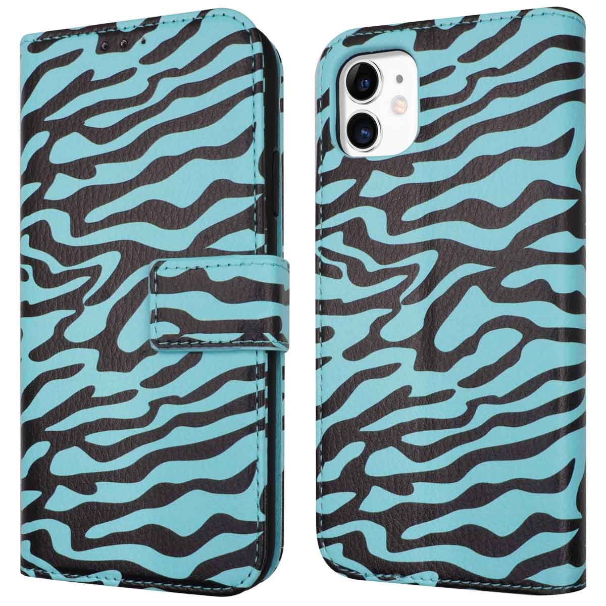 imoshion Design Klapphülle für das Apple iPhone 11 - Black Blue Stripes