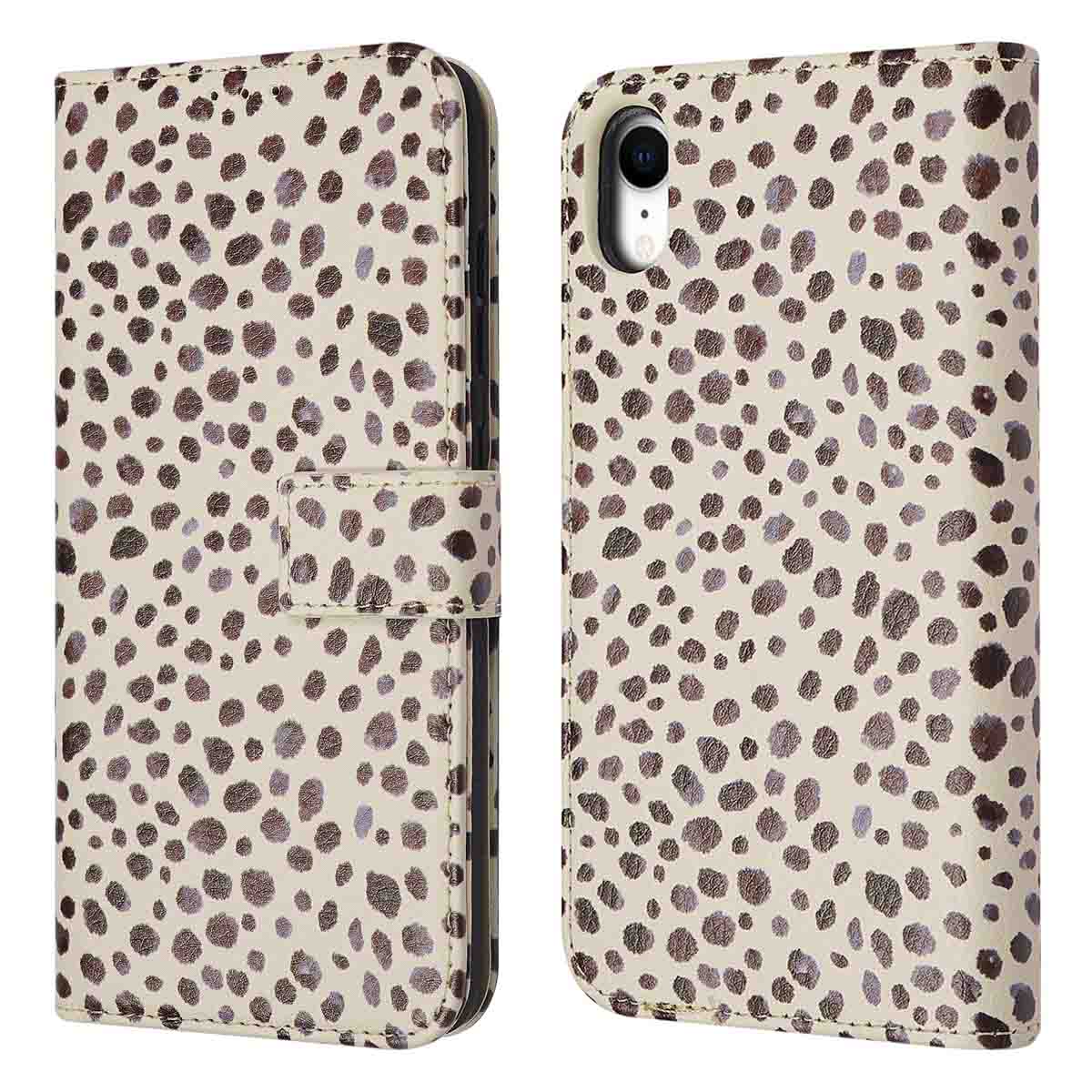 imoshion Design Klapphülle für das Apple iPhone Xr - Black And White Dots