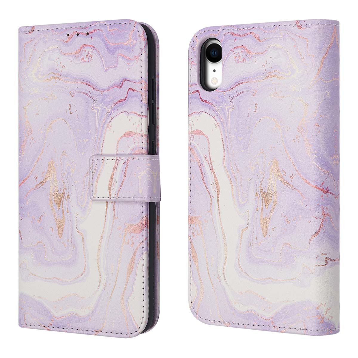 imoshion Design Klapphülle für das Apple iPhone Xr - Purple Marble