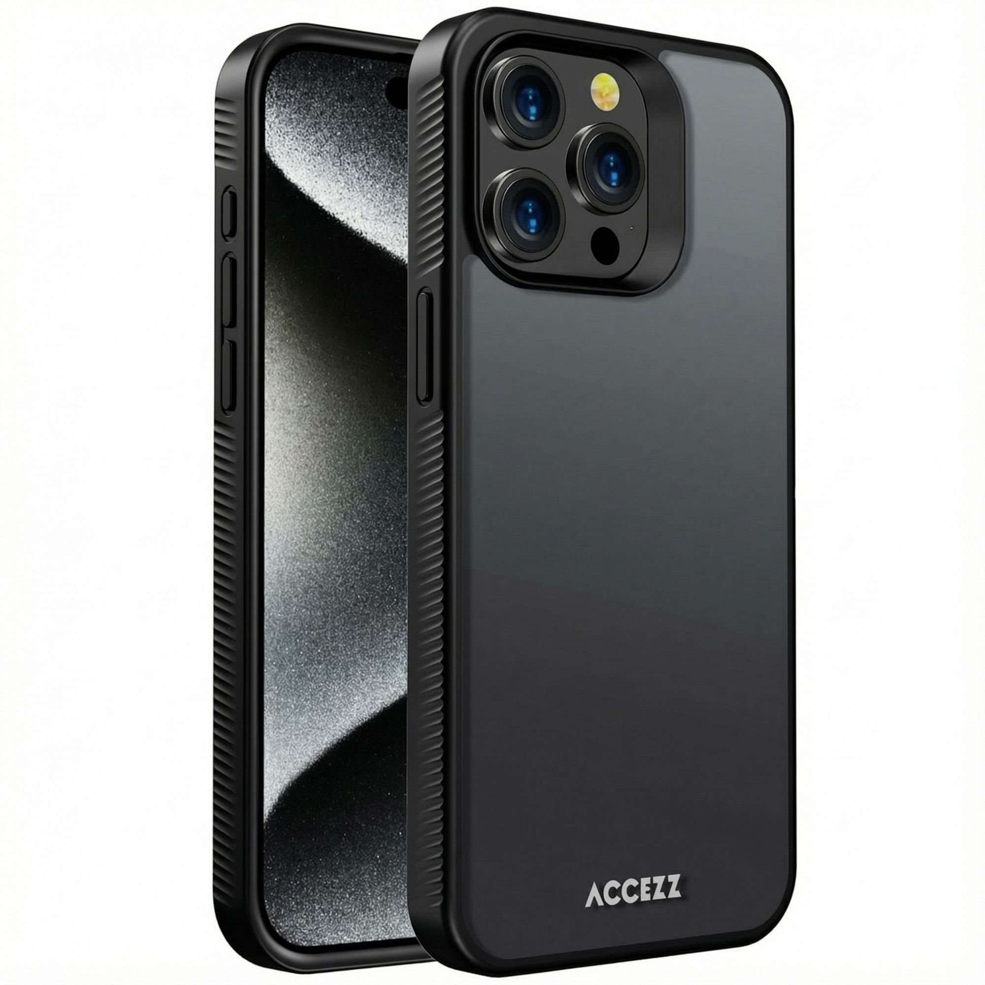 Accezz Rugged Frosted Back Cover für das Apple iPhone 15 Pro Max - Schwarz