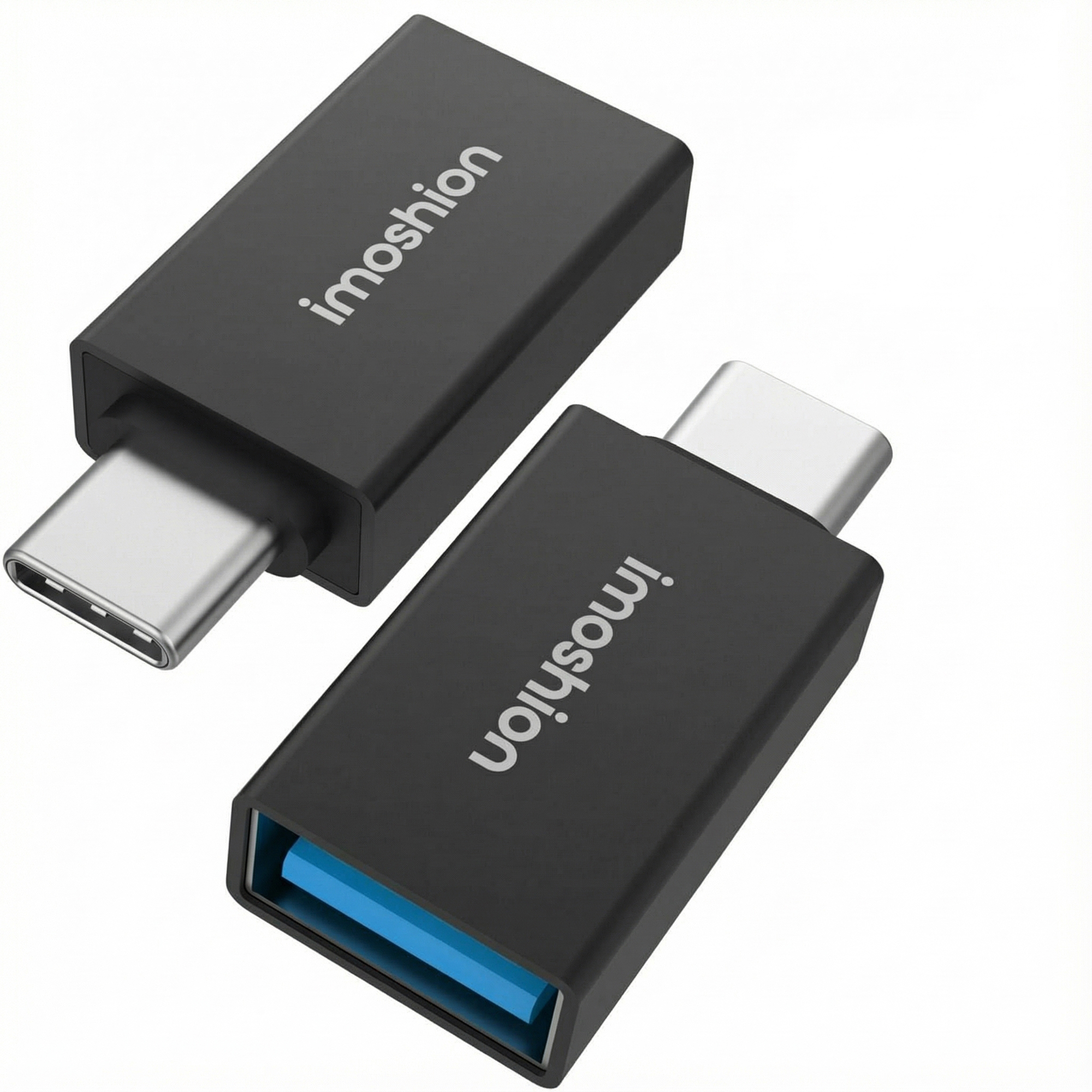 imoshion 2x USB-C (Stecker)-auf-USB-A 3.1 (Buchse)-Adapter – OTG – Schwarz