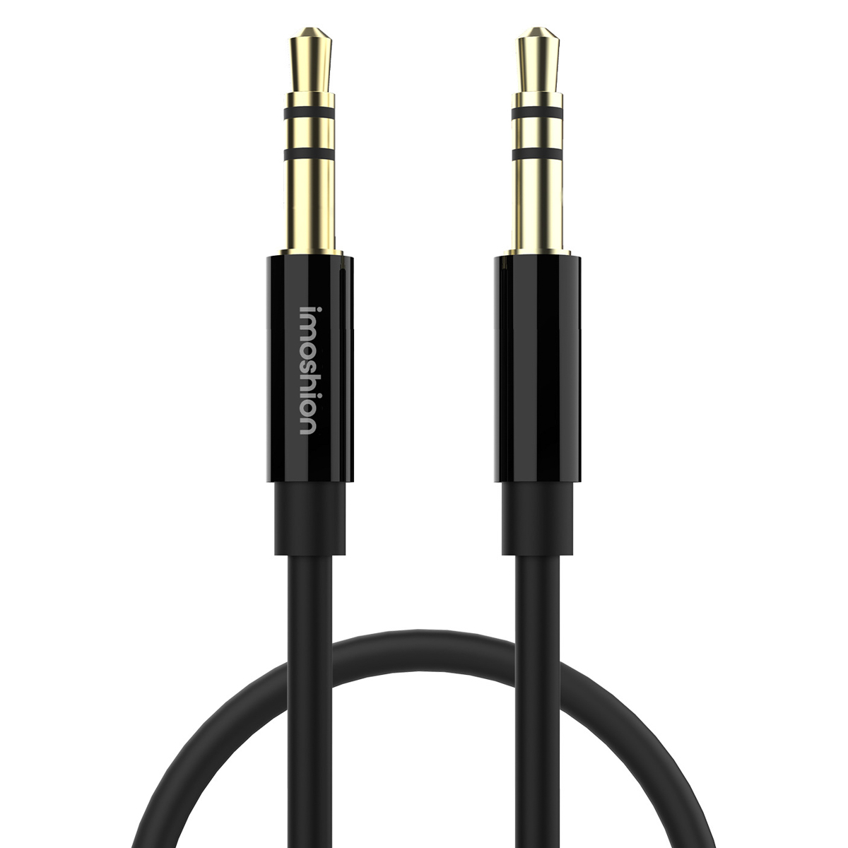imoshion AUX-Kabel - 3,5 mm/Kabel für Audiobuchse- Stecker auf Stecker - 1 Meter - Schwarz