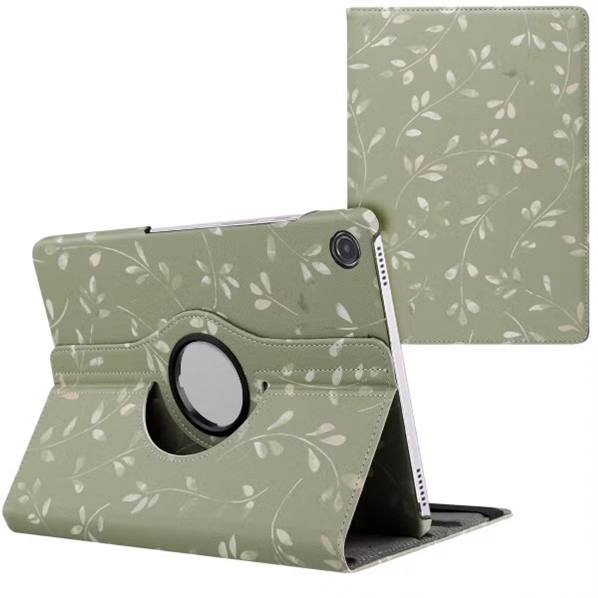 imoshion 360° drehbare Design Klapphülle für das Samsung Galaxy Tab A9 Plus - Green Flowers