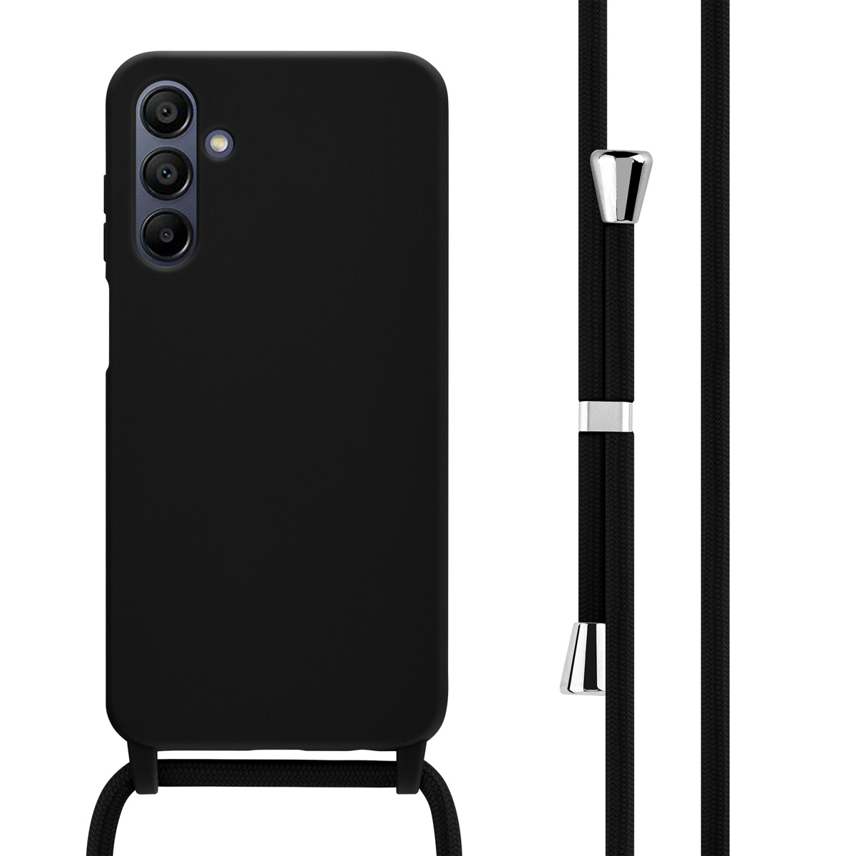 imoshion SilikonHülle mit Band für das Samsung Galaxy A15 (5G/4G) - Schwarz