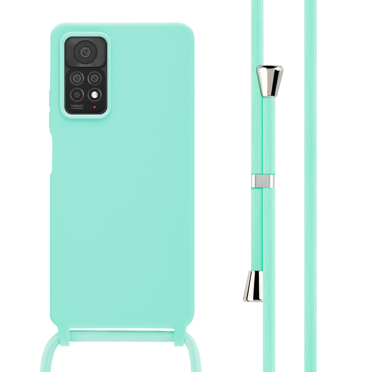 imoshion SilikonHülle mit Band für das Xiaomi Redmi Note 11 Pro - Mintgrün