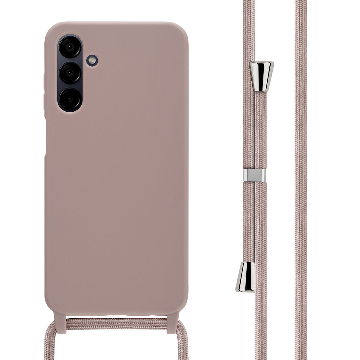 imoshion SilikonHülle mit Band für das Samsung Galaxy A15 (5G/4G) - Sand Pink