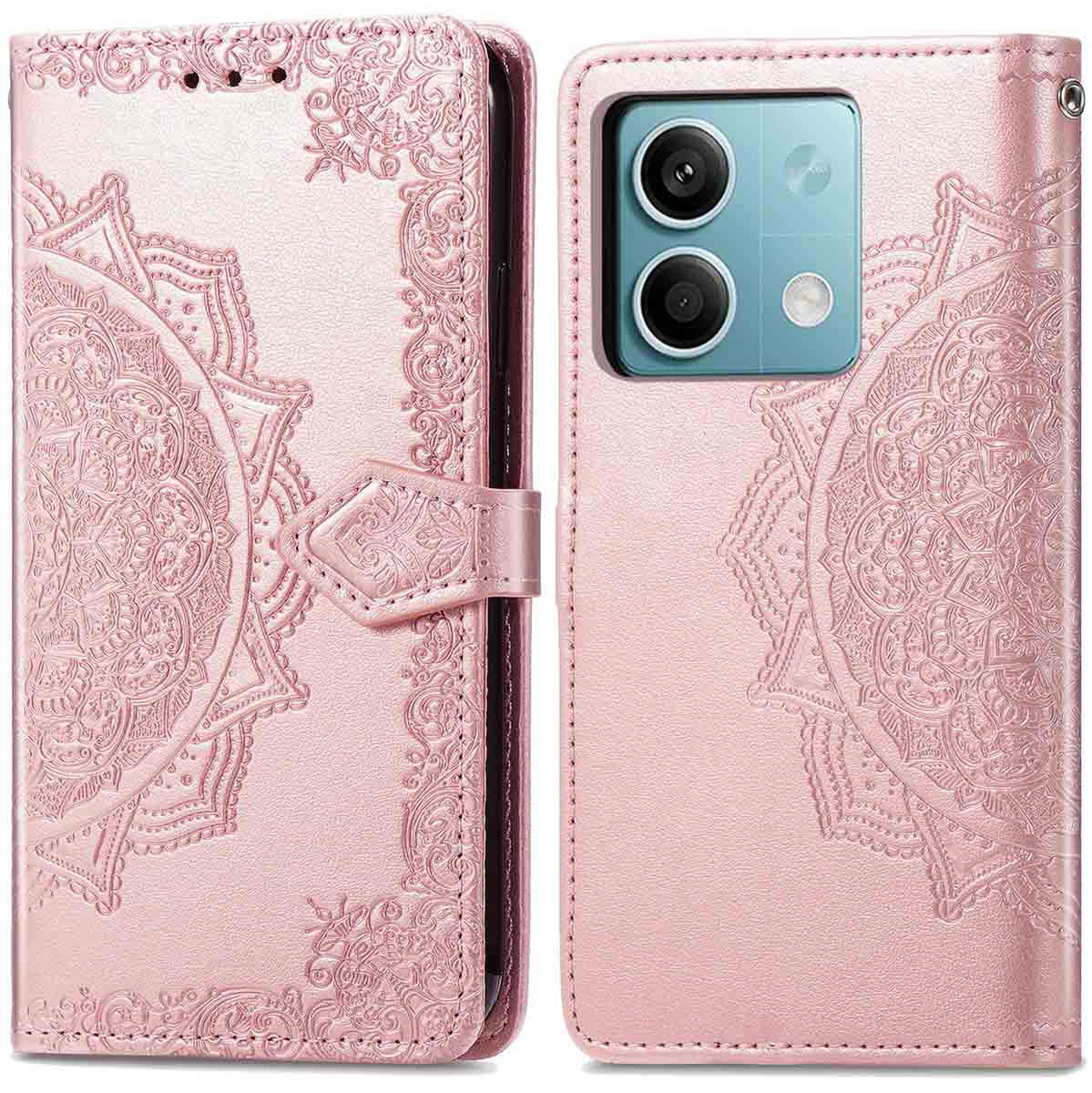 imoshion Mandala Klapphülle für das Xiaomi Redmi Note 13 (5G) - Rosé gold