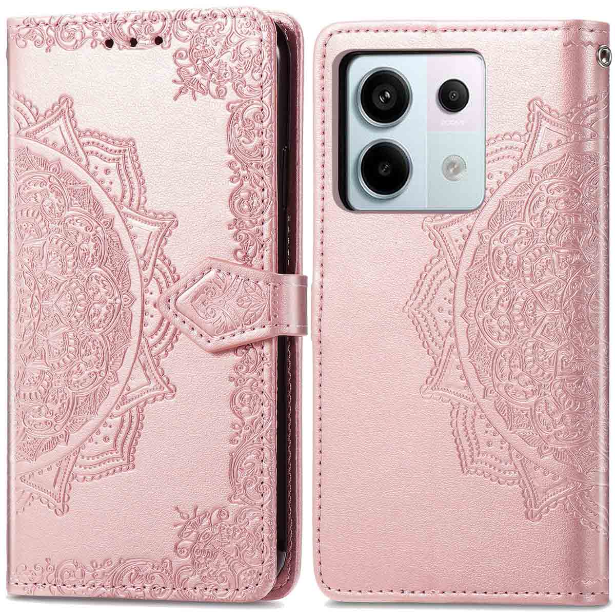 imoshion Mandala Klapphülle für das Xiaomi Redmi Note 13 Pro (5G) / Poco X6 - Rosé gold