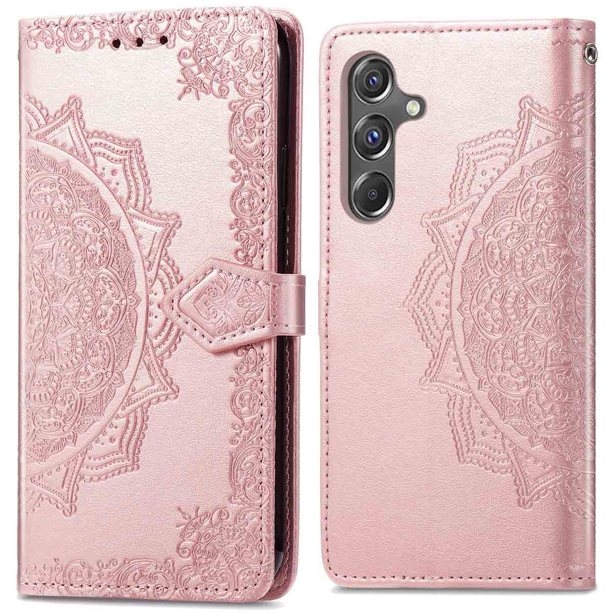 imoshion Mandala Klapphülle für das Samsung Galaxy A15 (5G/4G) - Rosé gold