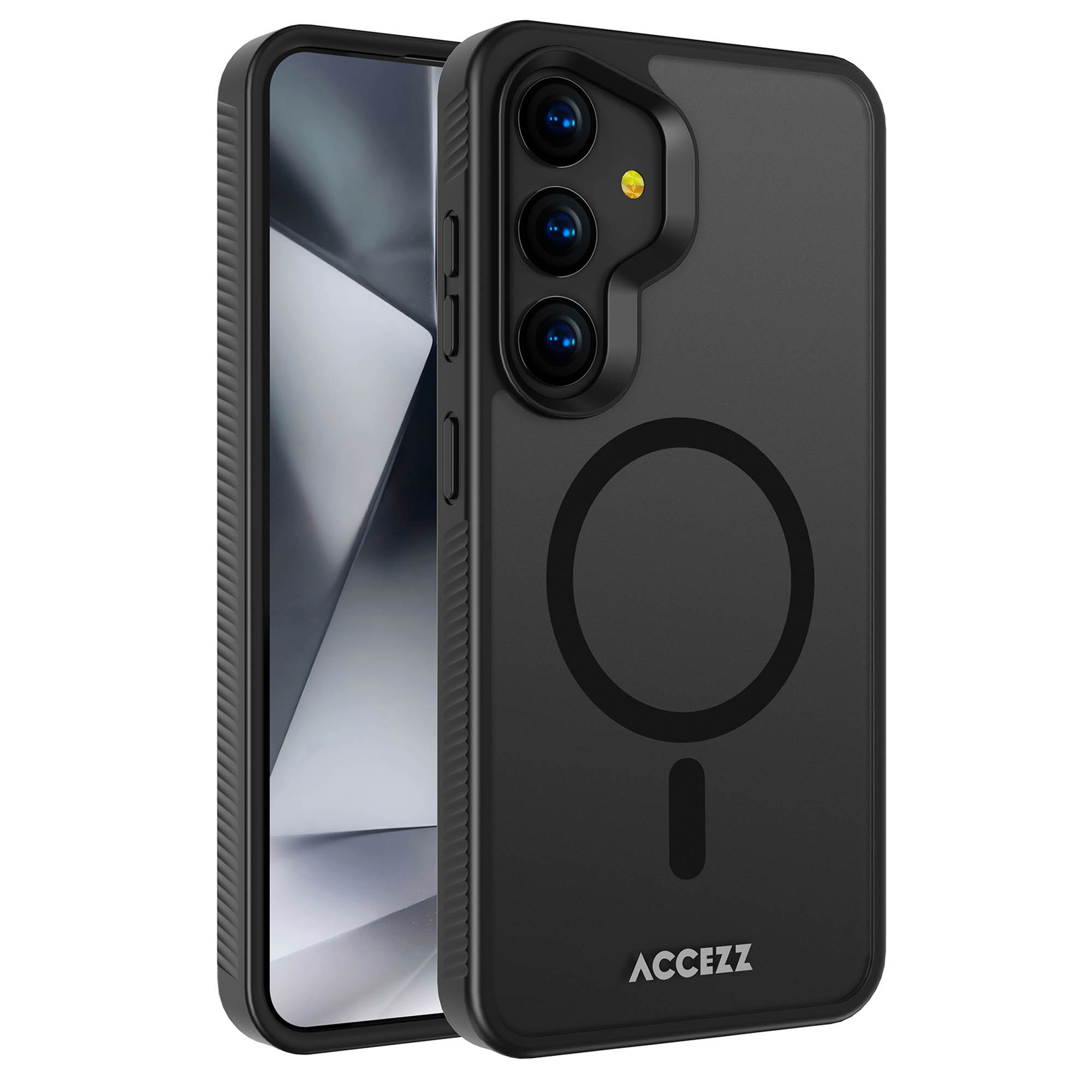 Accezz Rugged Frosted Back Cover mit MagSafe für das Samsung Galaxy S24 Plus - Schwarz