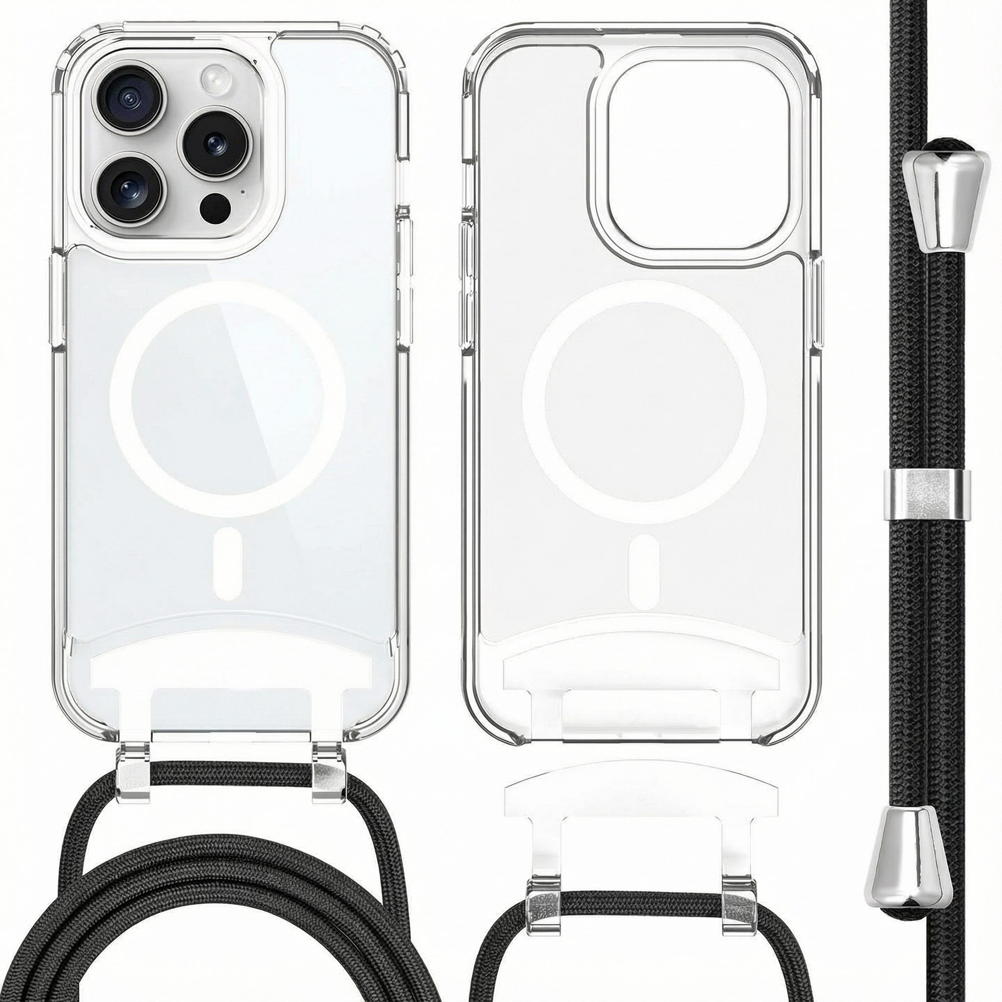 imoshion MagSafe Hülle mit abnehmbarem Band für das Apple iPhone 15 Pro - Transparent