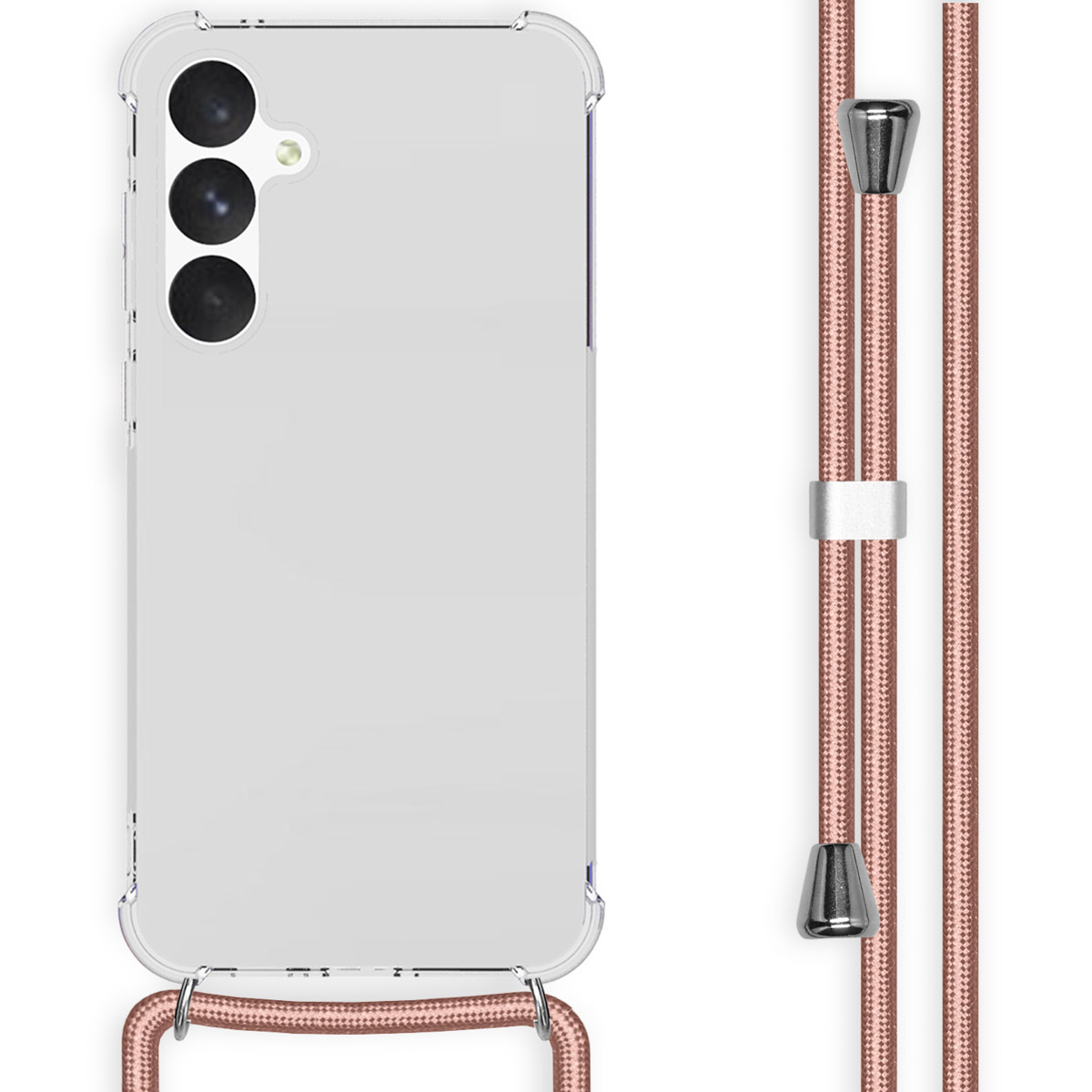 imoshion Transparentes Backcover mit Band für das Samsung Galaxy A55 - Rosé gold